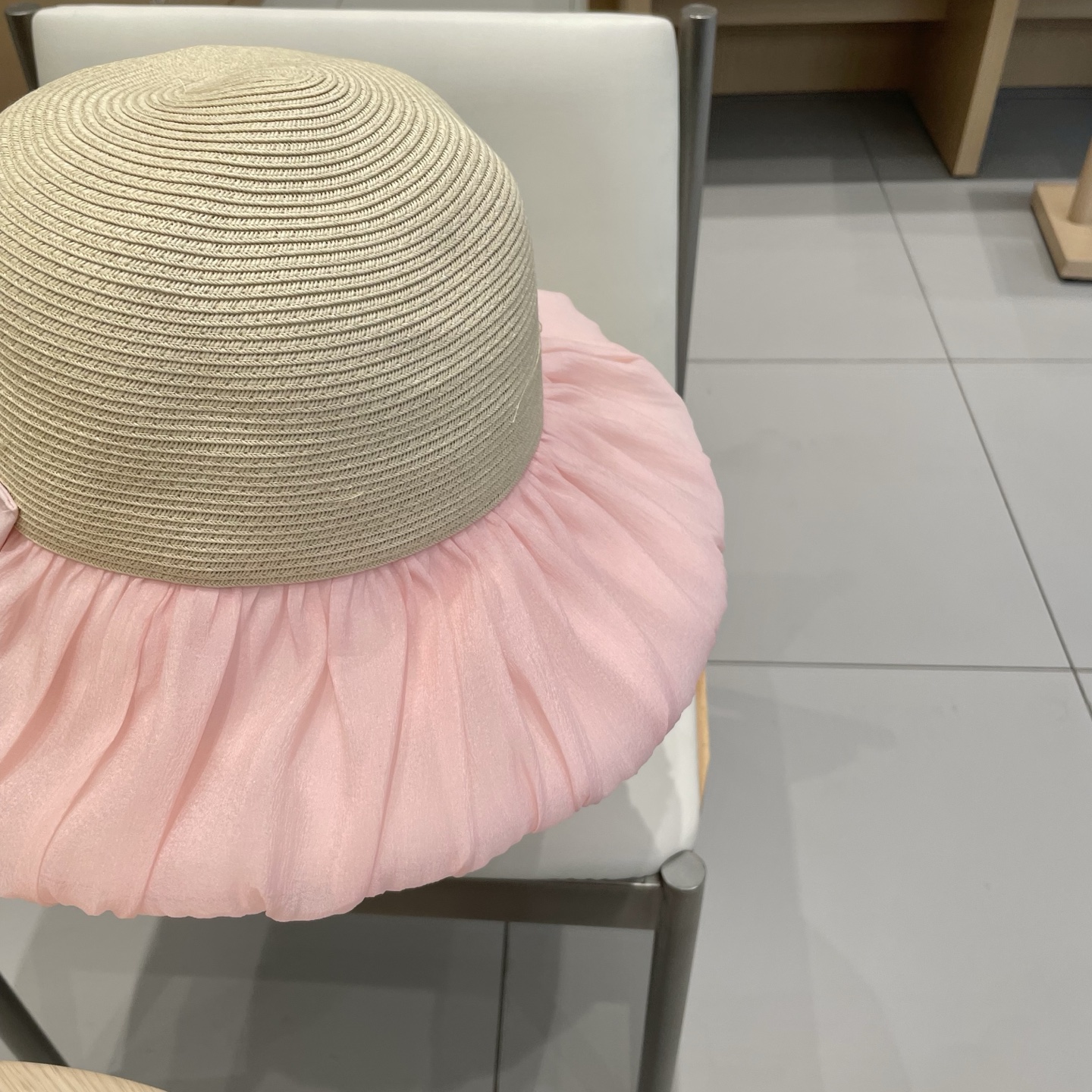 🆕rada普拉达布草拼接渔夫帽子女夏季草帽褶皱后开口蝴蝶结盆帽潮