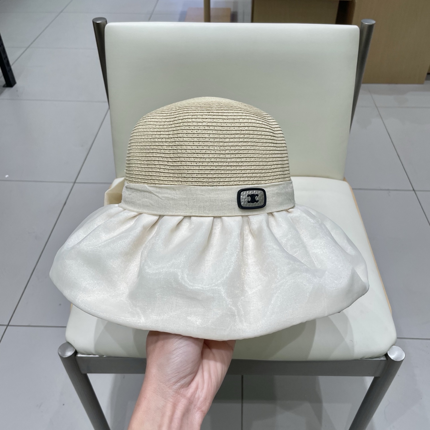  塞琳celien遮阳帽女出游度假防紫外线遮脸大檐渔夫帽新款夏天透气防晒太阳帽