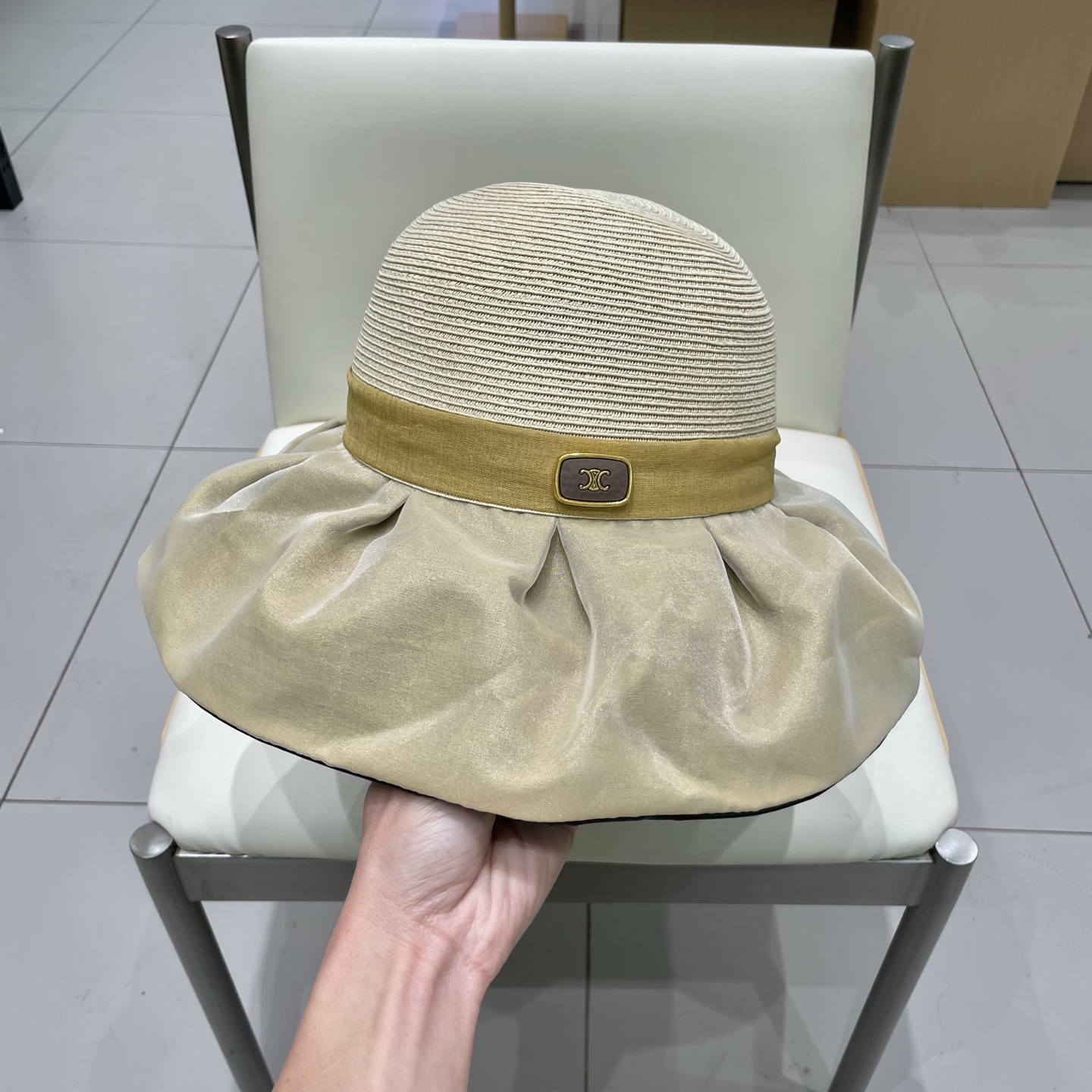  塞琳celien遮阳帽女出游度假防紫外线遮脸大檐渔夫帽新款夏天透气防晒太阳帽