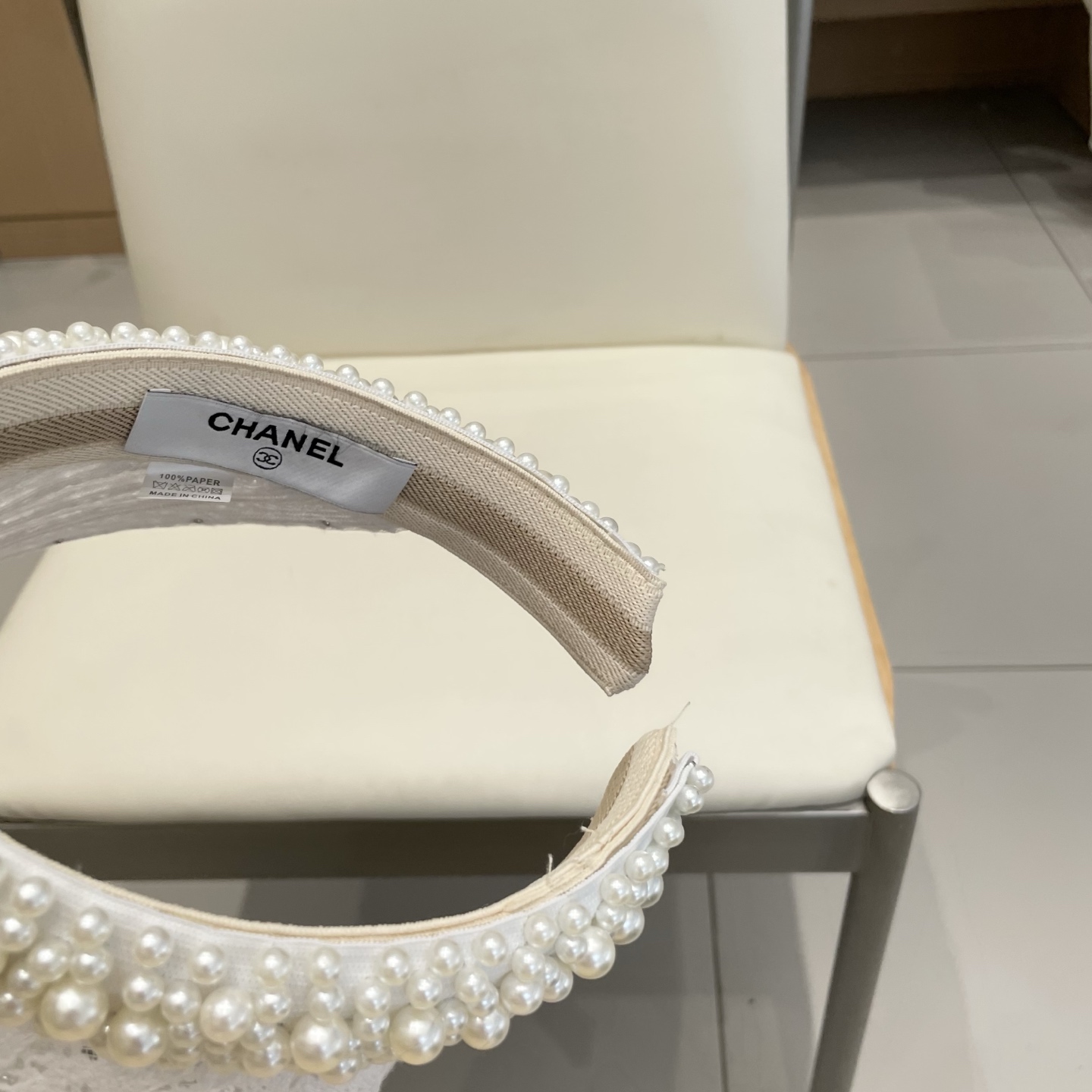  Chanel 网红ins手工珍珠遮阳草帽子夏天防晒遮阳空顶帽海边度假发夹帽潮