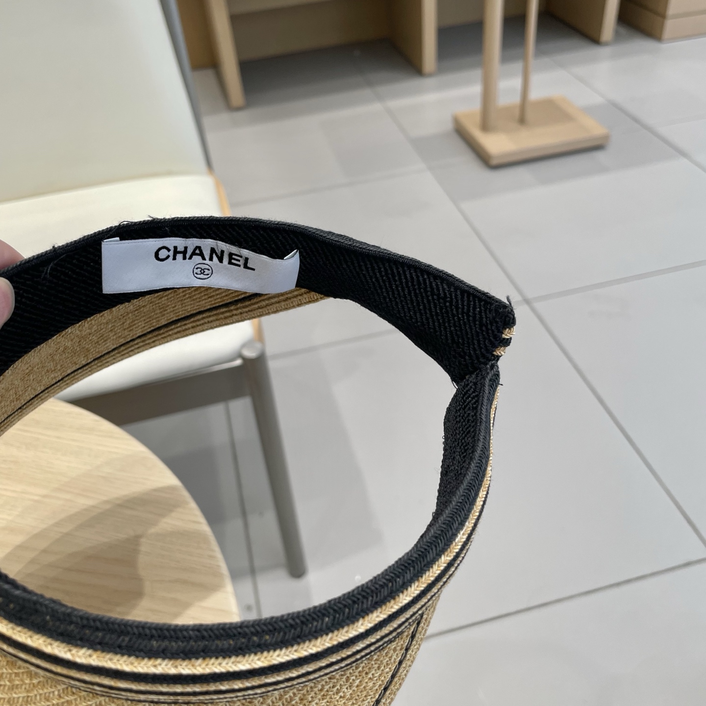  Chanel 韩国代购东大门新款夏季拉菲草编织空顶帽大檐出游遮阳防晒太阳帽