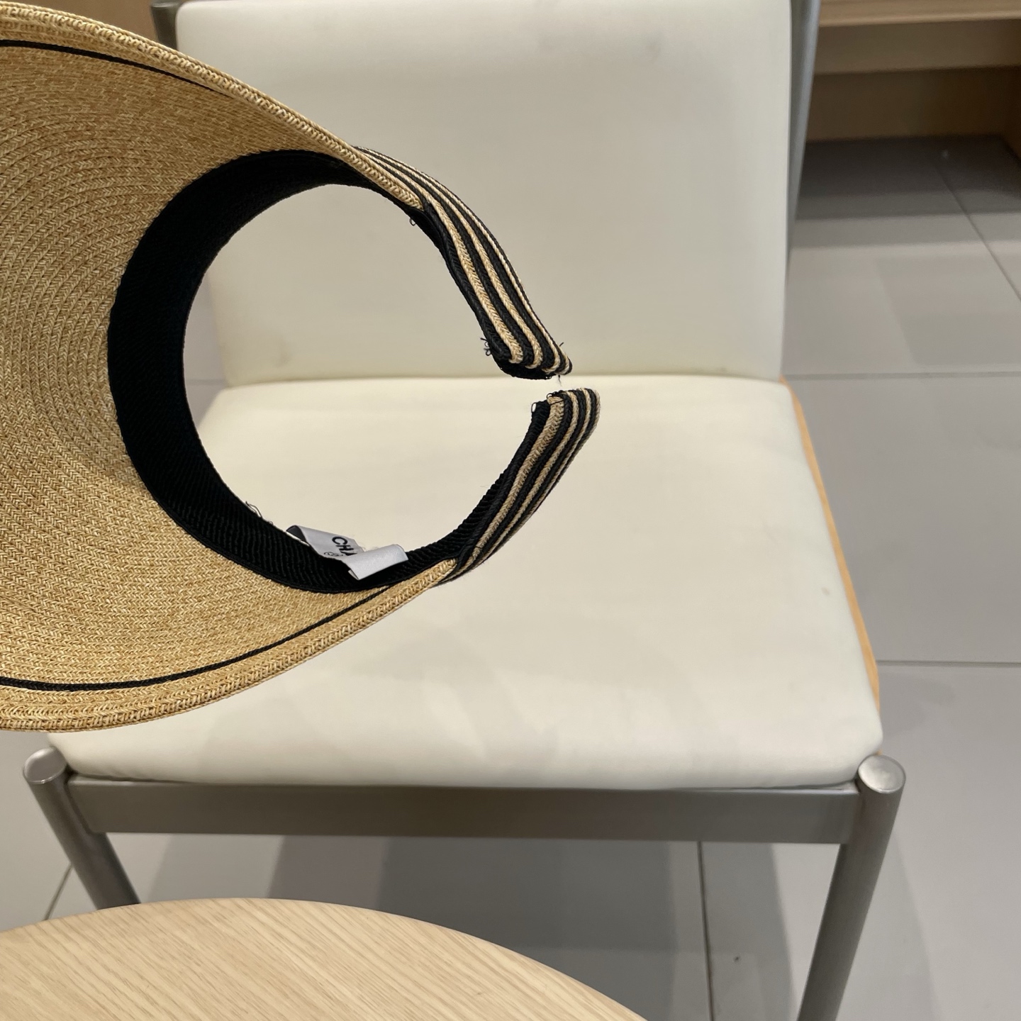  Chanel 韩国代购东大门新款夏季拉菲草编织空顶帽大檐出游遮阳防晒太阳帽