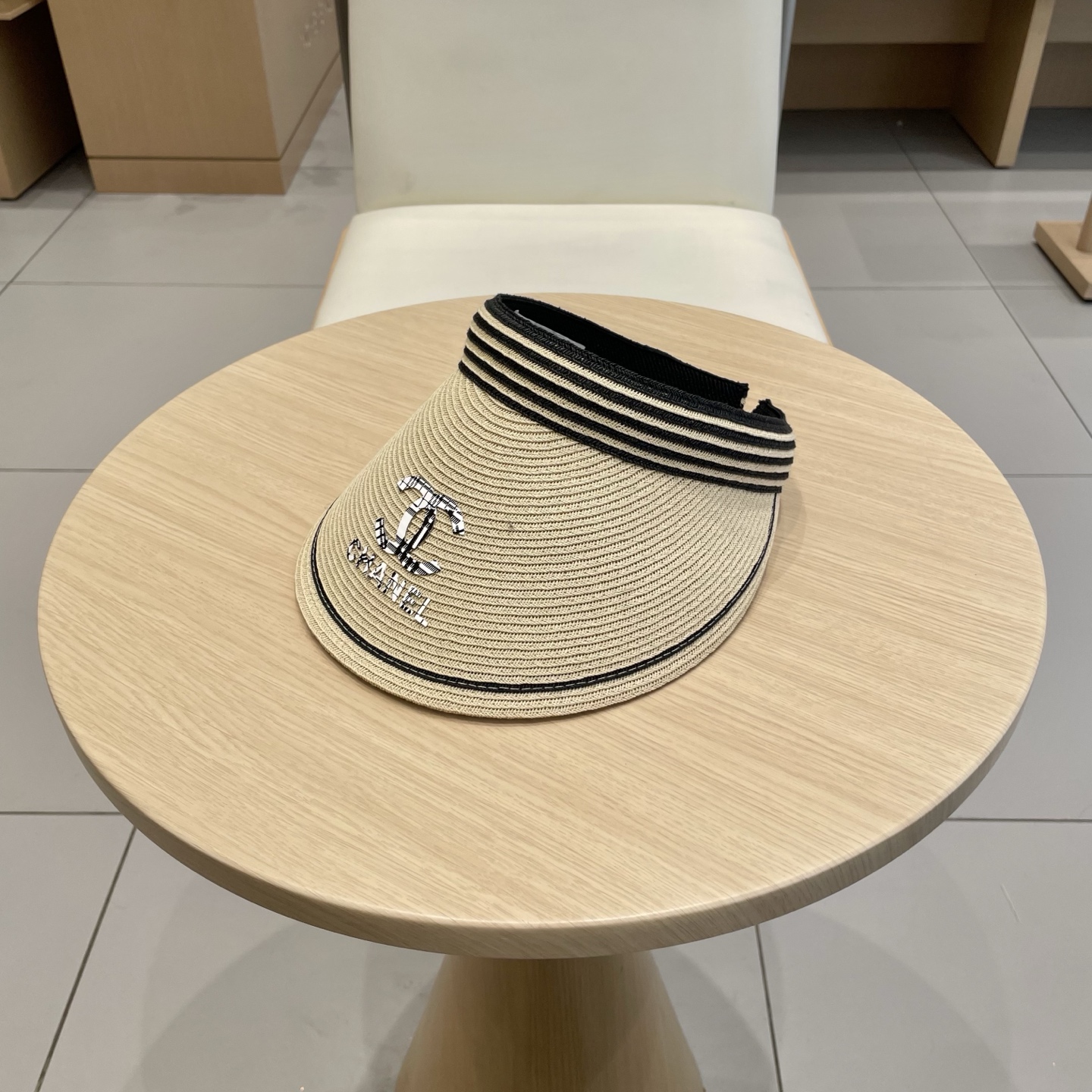  Chanel 韩国代购东大门新款夏季拉菲草编织空顶帽大檐出游遮阳防晒太阳帽