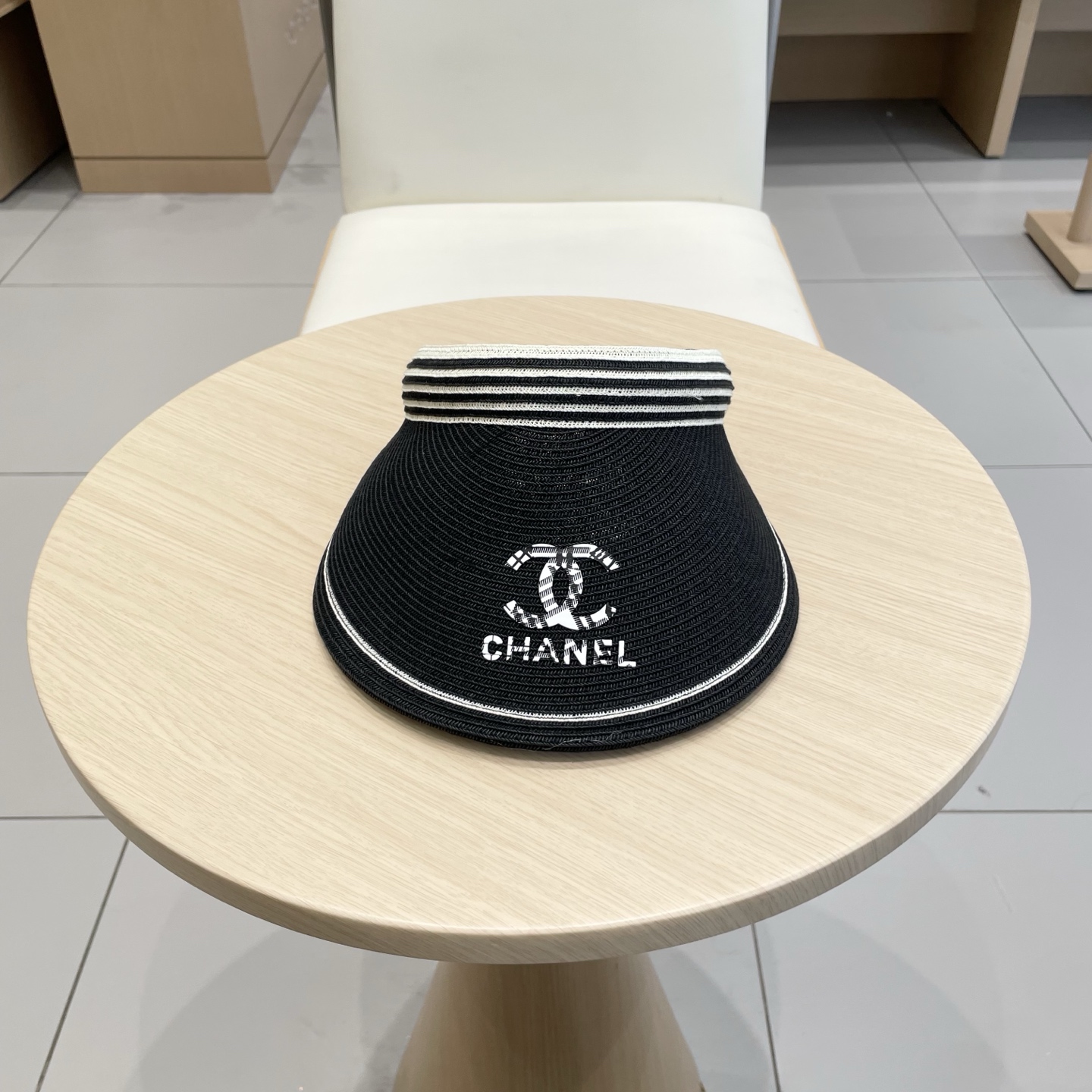  Chanel 韩国代购东大门新款夏季拉菲草编织空顶帽大檐出游遮阳防晒太阳帽