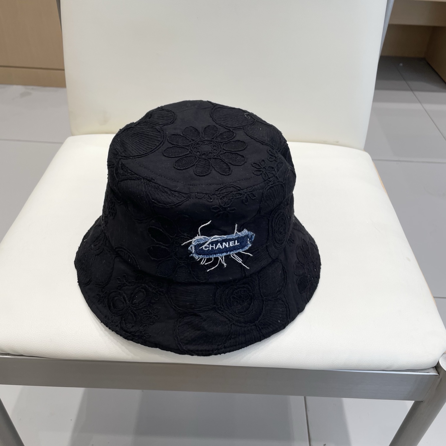  Chanel韩版刺绣提花渔夫帽2025新款遮阳帽子女夏季花朵刺绣小众防晒盆帽