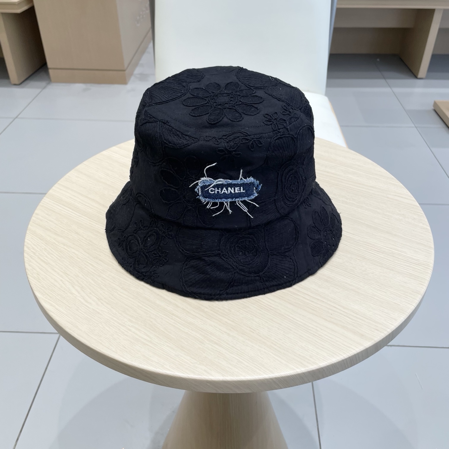  Chanel韩版刺绣提花渔夫帽2025新款遮阳帽子女夏季花朵刺绣小众防晒盆帽
