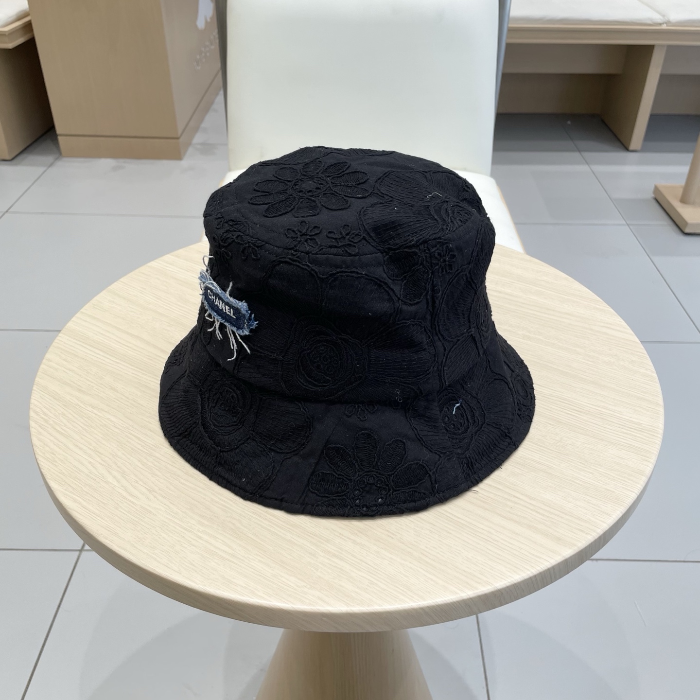  Chanel韩版刺绣提花渔夫帽2025新款遮阳帽子女夏季花朵刺绣小众防晒盆帽