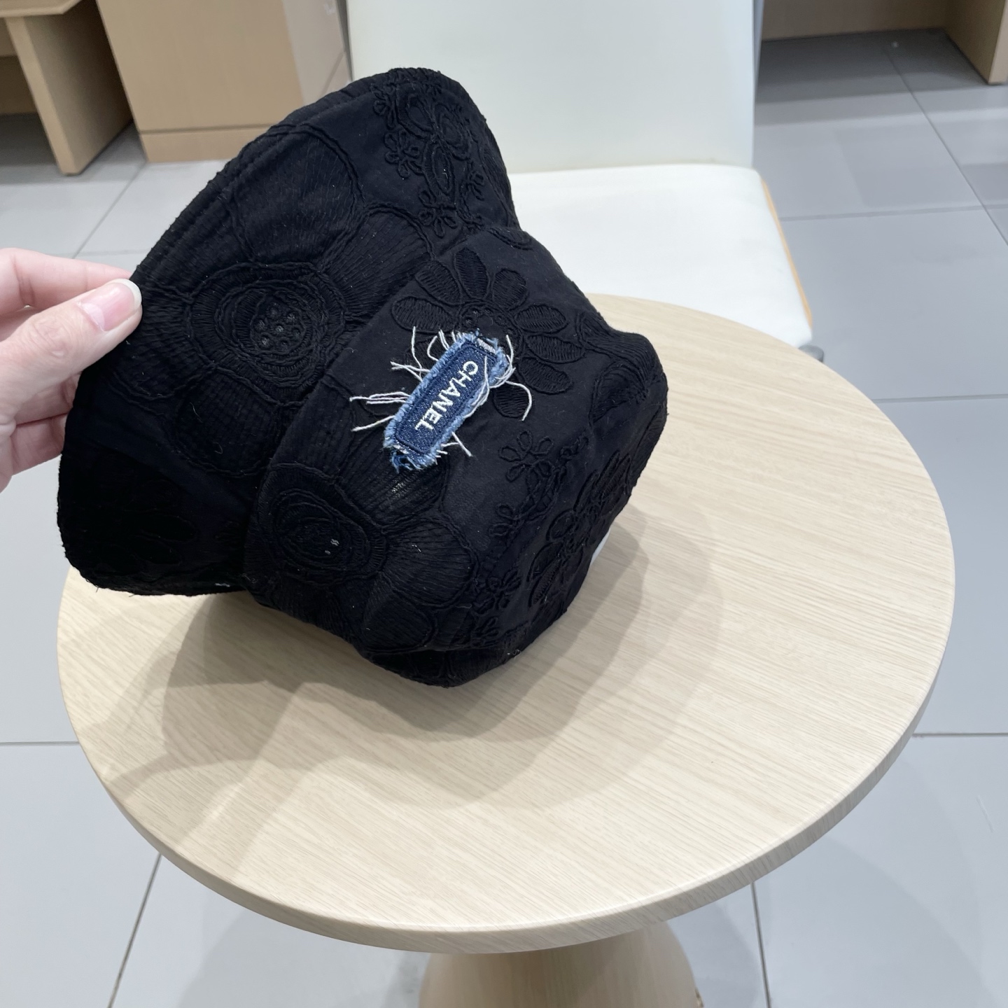  Chanel韩版刺绣提花渔夫帽2025新款遮阳帽子女夏季花朵刺绣小众防晒盆帽