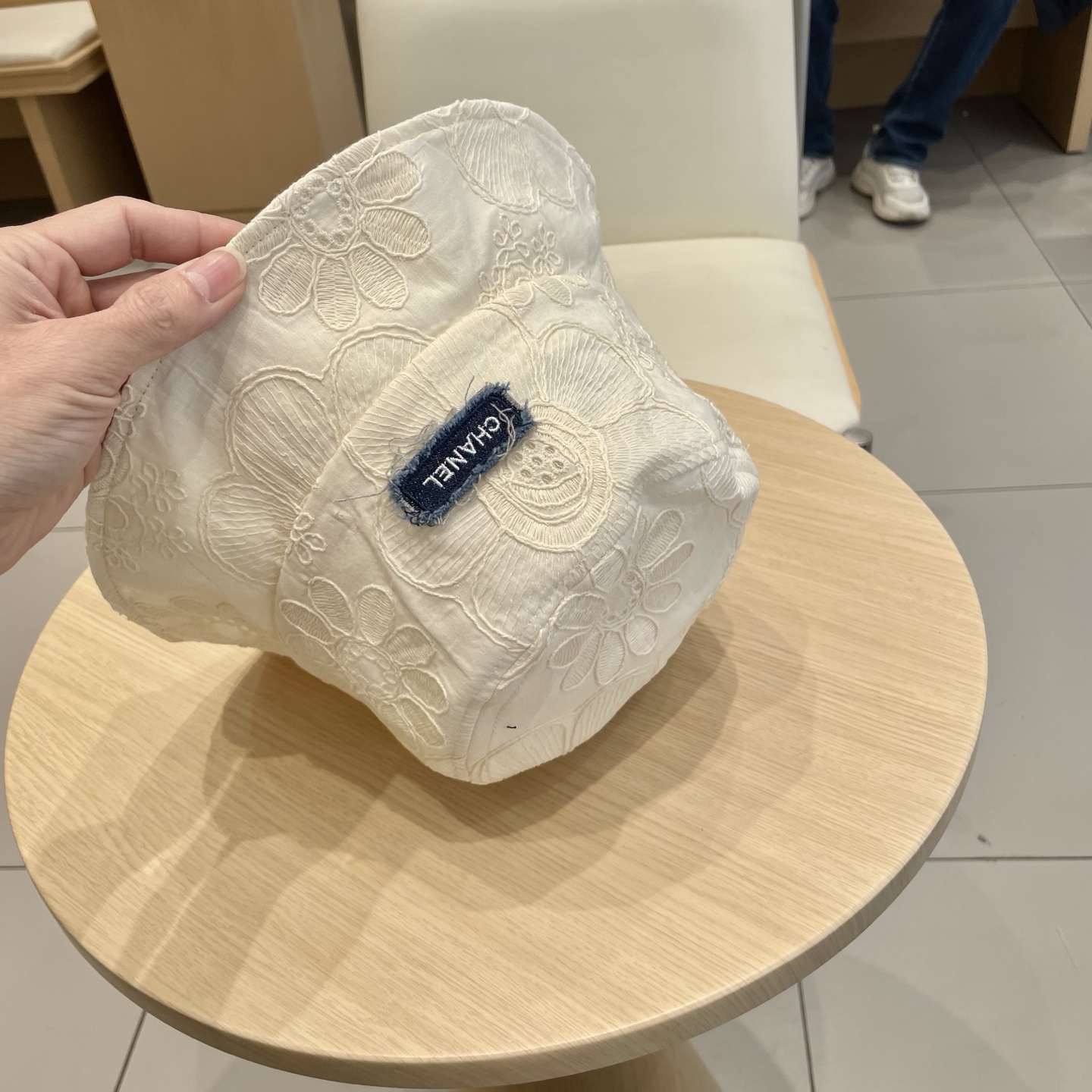  Chanel韩版刺绣提花渔夫帽2025新款遮阳帽子女夏季花朵刺绣小众防晒盆帽