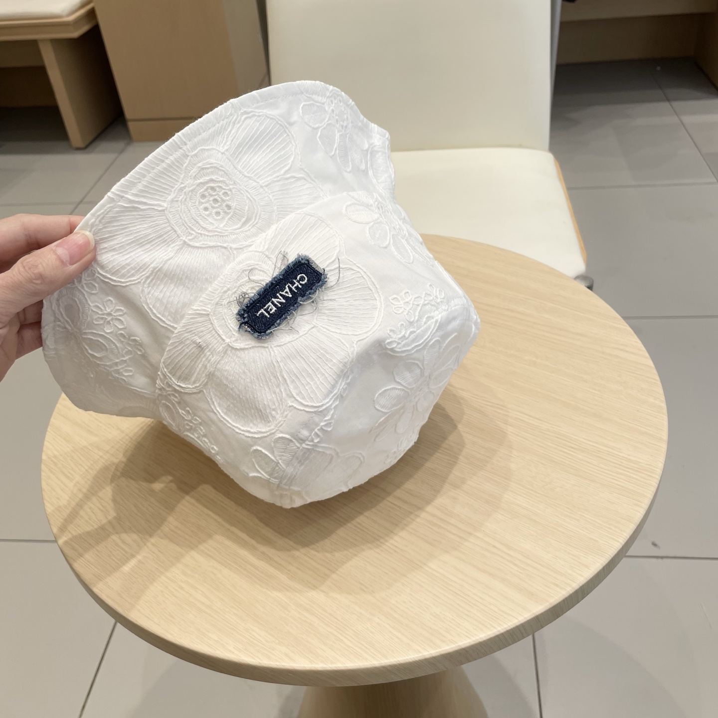  Chanel韩版刺绣提花渔夫帽2025新款遮阳帽子女夏季花朵刺绣小众防晒盆帽