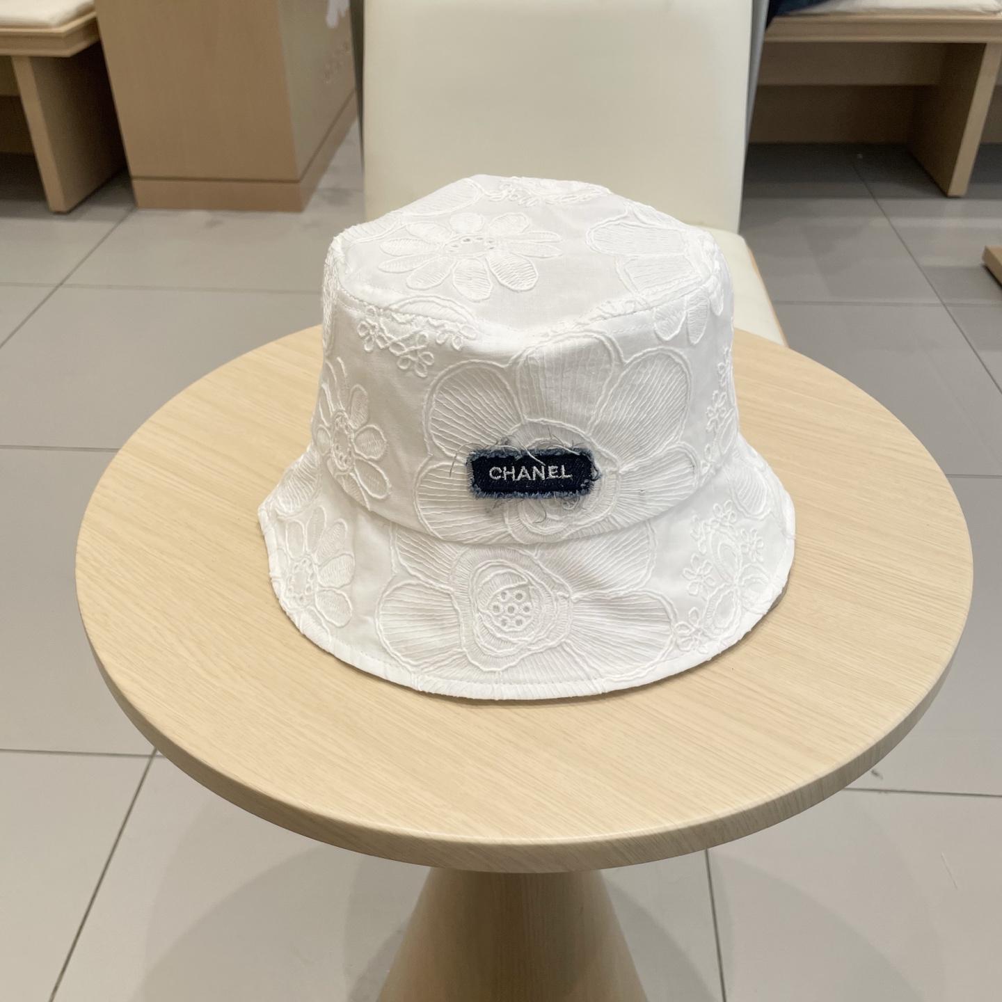  Chanel韩版刺绣提花渔夫帽2025新款遮阳帽子女夏季花朵刺绣小众防晒盆帽