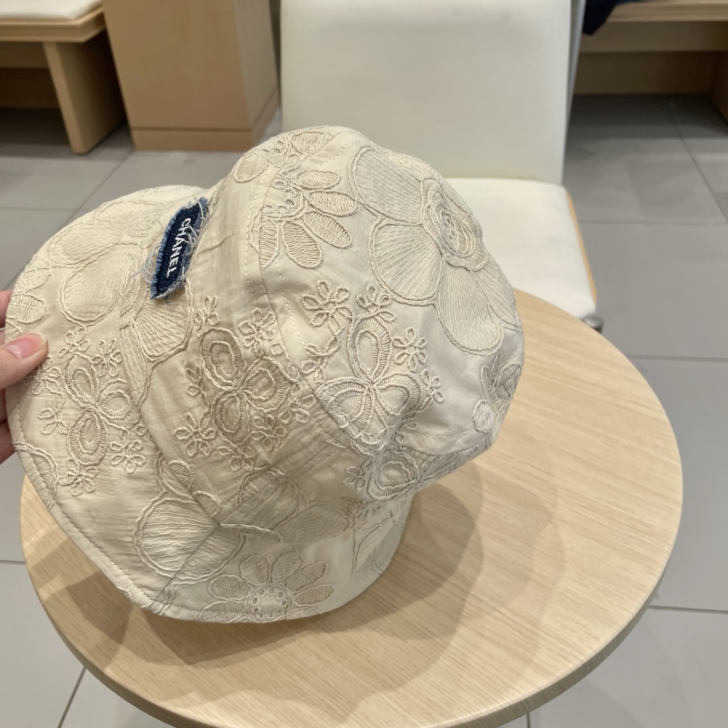  Chanel韩版刺绣提花渔夫帽2025新款遮阳帽子女夏季花朵刺绣小众防晒盆帽