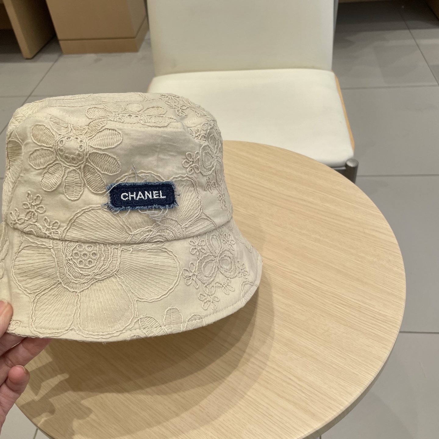  Chanel韩版刺绣提花渔夫帽2025新款遮阳帽子女夏季花朵刺绣小众防晒盆帽