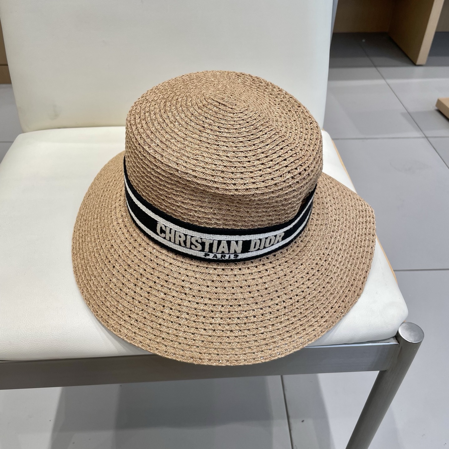  迪奥Dior D家字母草编遮阳帽大檐帽太阳帽防晒渔夫帽礼帽女士优雅时尚沙滩