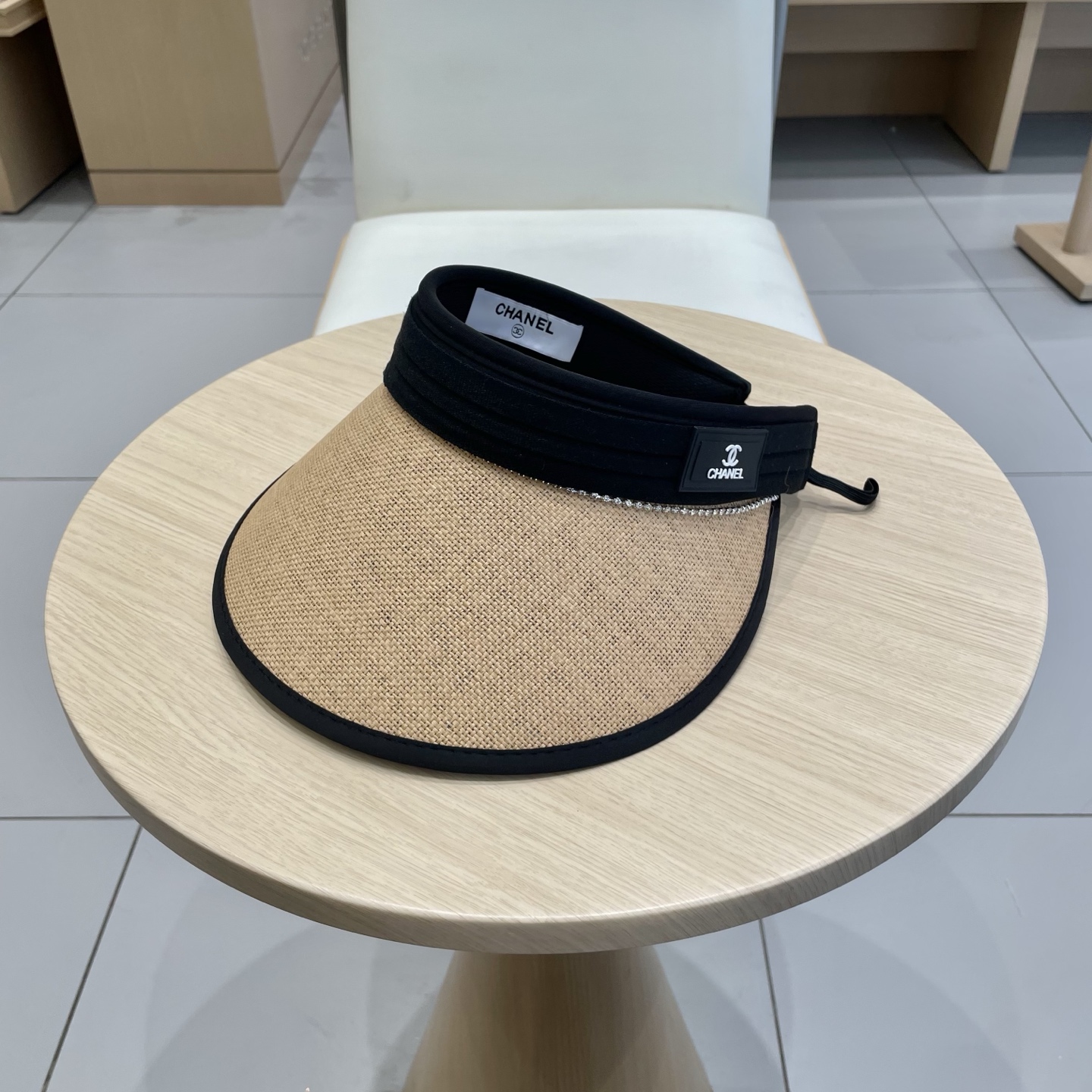  Chanel 2025新款草编空顶帽子女时尚遮阳防晒帽出游无顶网红鸭舌帽潮