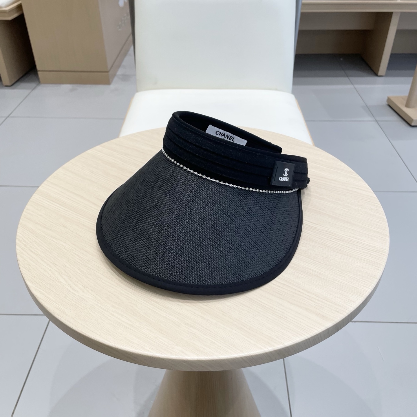 Chanel 2025新款草编空顶帽子女时尚遮阳防晒帽出游无顶网红鸭舌帽潮