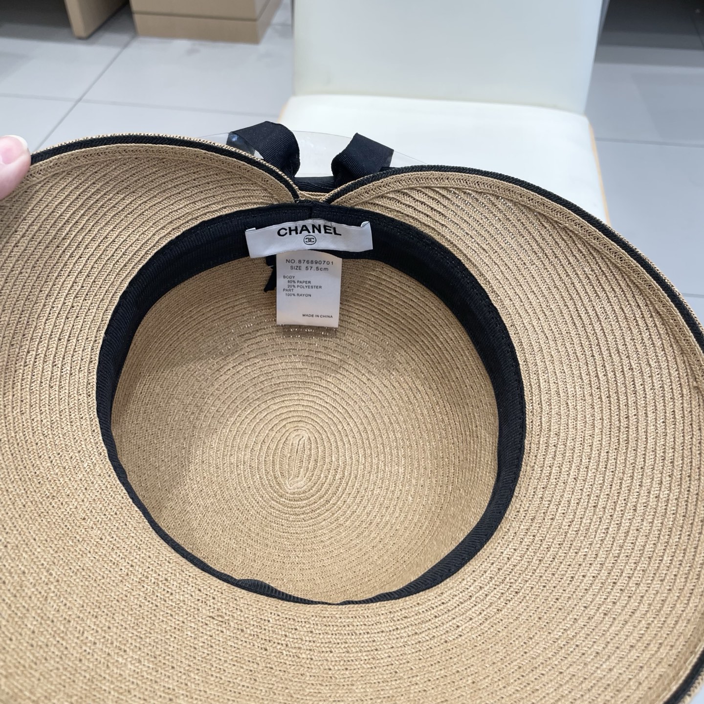 Chanel夏季新款蝴蝶结防晒盆帽水桶帽春夏遮阳帽户外沙滩太阳草帽渔夫帽