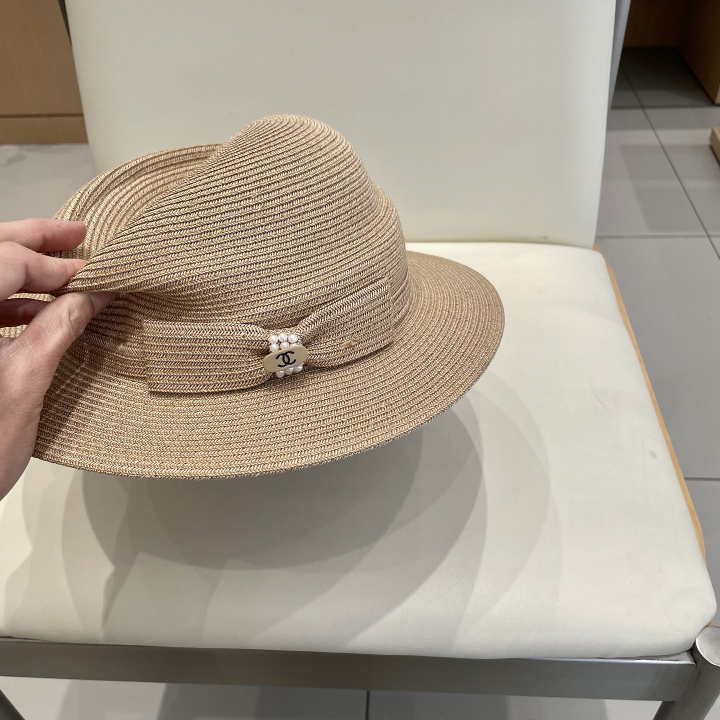  Chanel香奈儿2025法式平沿渔夫帽子女款夏季防晒不规则草帽气质出游盆帽遮阳帽
