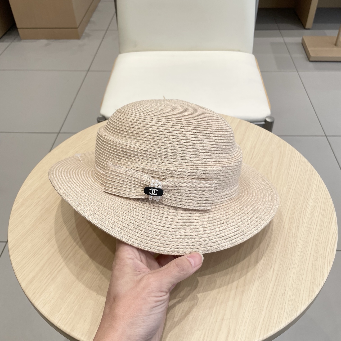  Chanel香奈儿2025法式平沿渔夫帽子女款夏季防晒不规则草帽气质出游盆帽遮阳帽