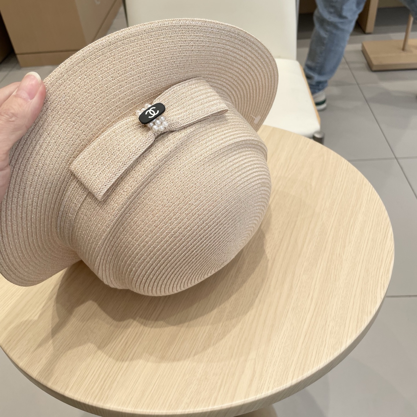  Chanel香奈儿2025法式平沿渔夫帽子女款夏季防晒不规则草帽气质出游盆帽遮阳帽