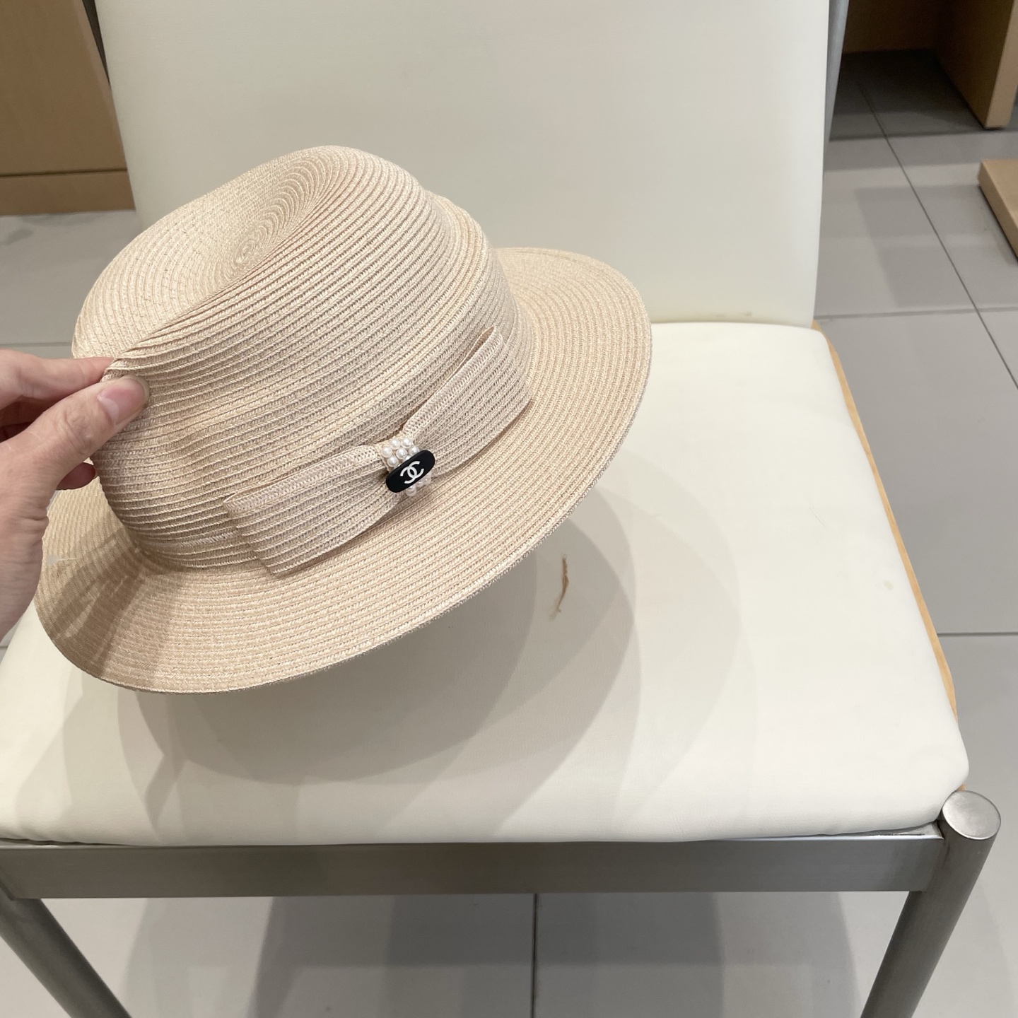  Chanel香奈儿2025法式平沿渔夫帽子女款夏季防晒不规则草帽气质出游盆帽遮阳帽