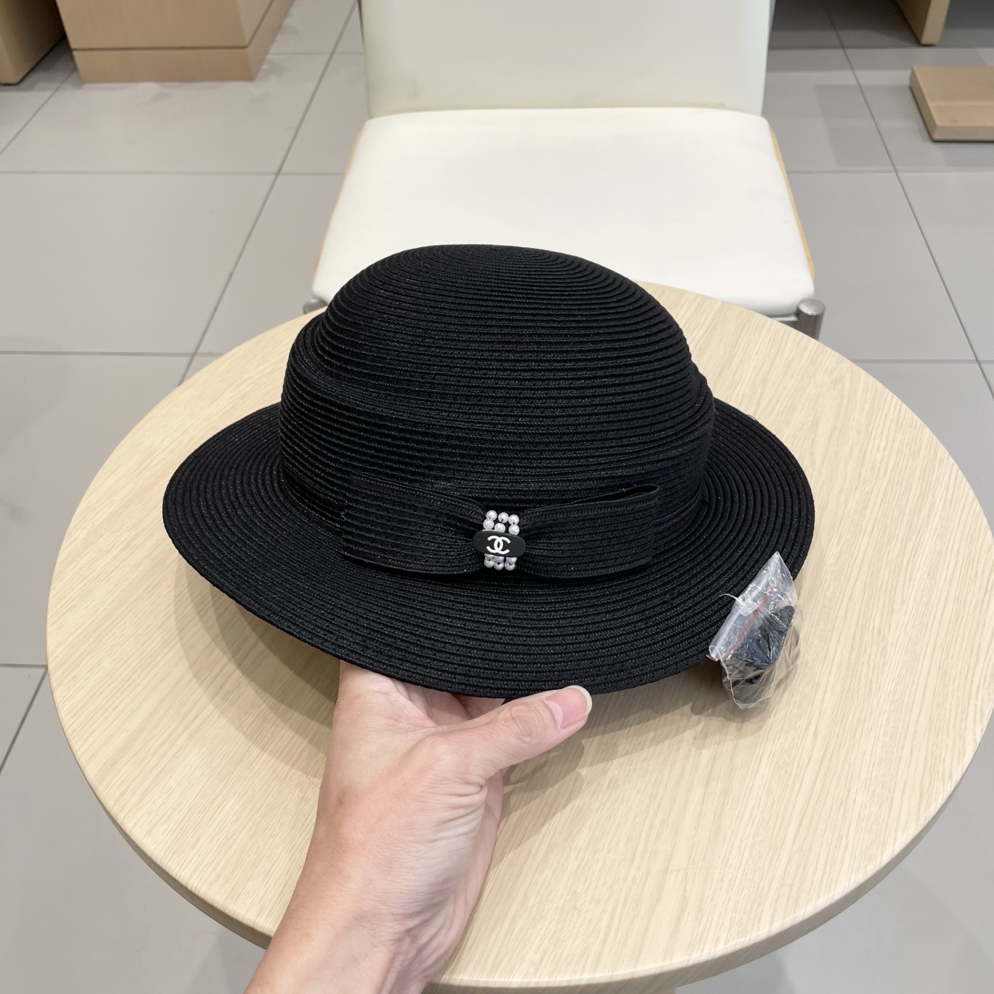  Chanel香奈儿2025法式平沿渔夫帽子女款夏季防晒不规则草帽气质出游盆帽遮阳帽