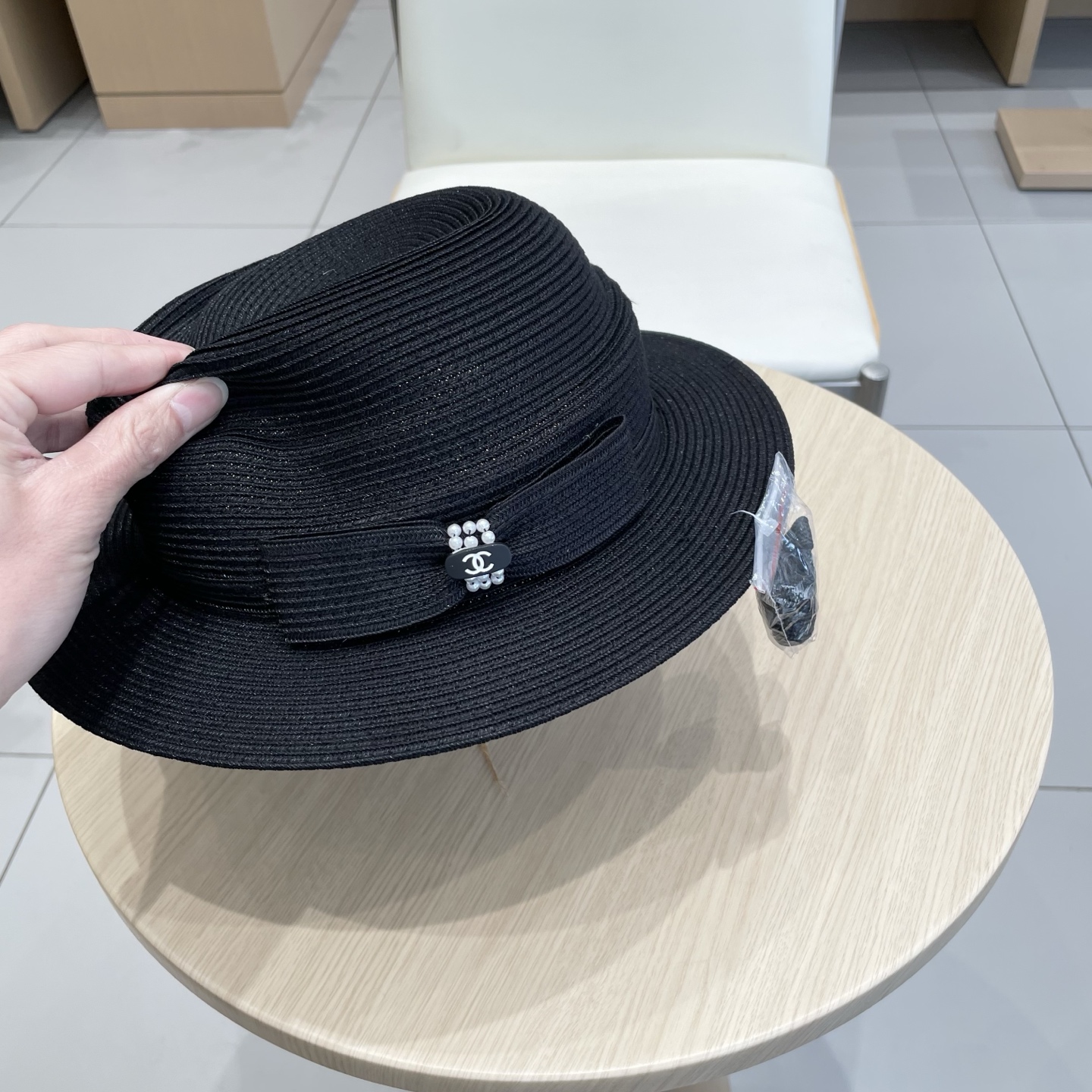  Chanel香奈儿2025法式平沿渔夫帽子女款夏季防晒不规则草帽气质出游盆帽遮阳帽