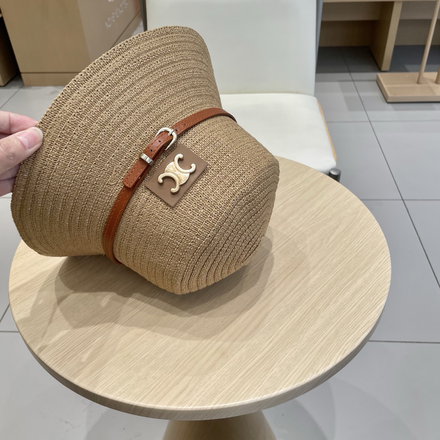  塞琳celien新款草帽，平顶礼帽，头围57cm