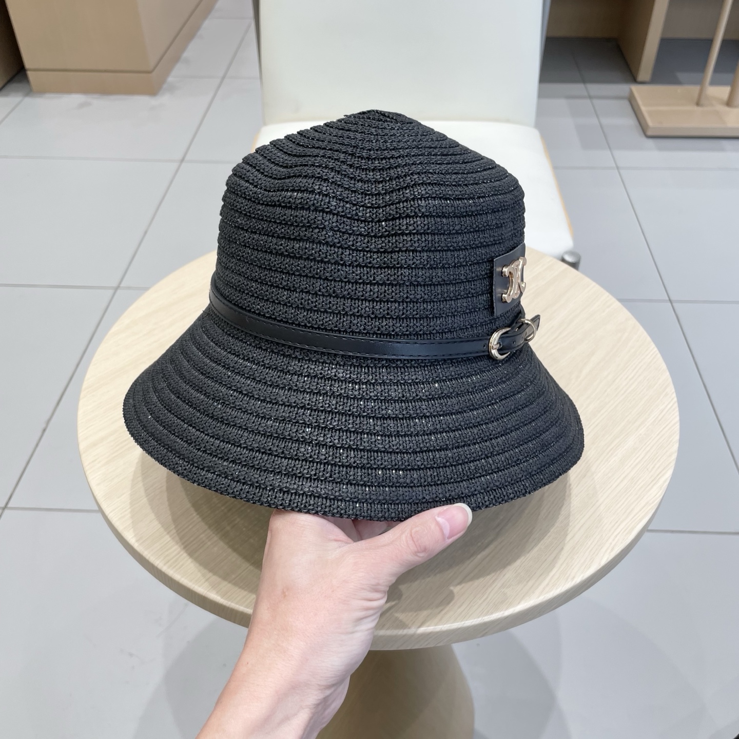  塞琳celien新款草帽，平顶礼帽，头围57cm