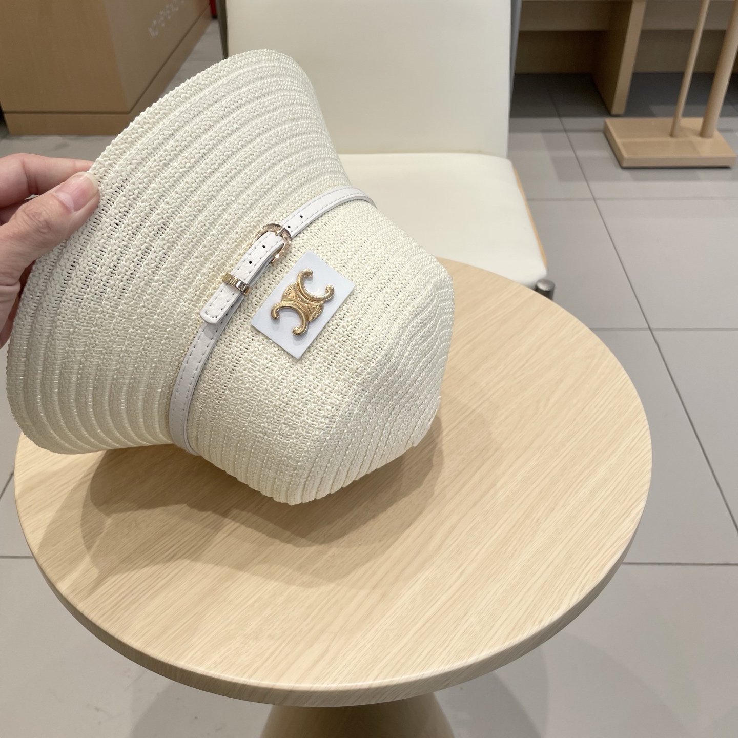  塞琳celien新款草帽，平顶礼帽，头围57cm