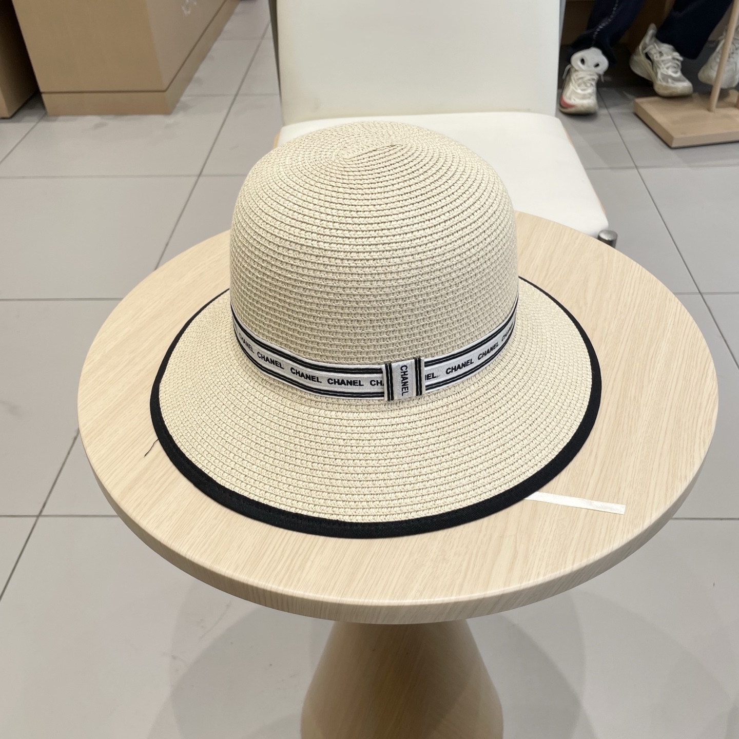  Chanel香奈儿草帽，盆帽，名媛风PP草帽，头围57cm