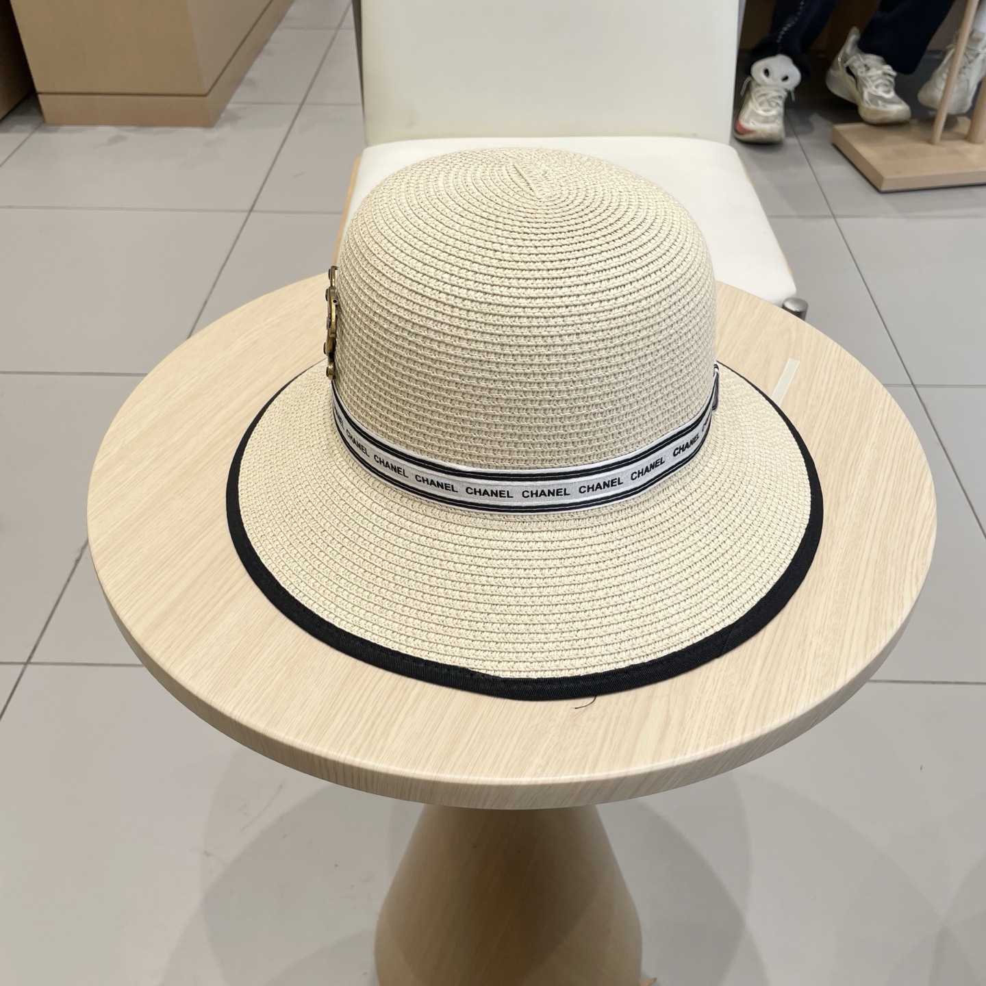  Chanel香奈儿草帽，盆帽，名媛风PP草帽，头围57cm