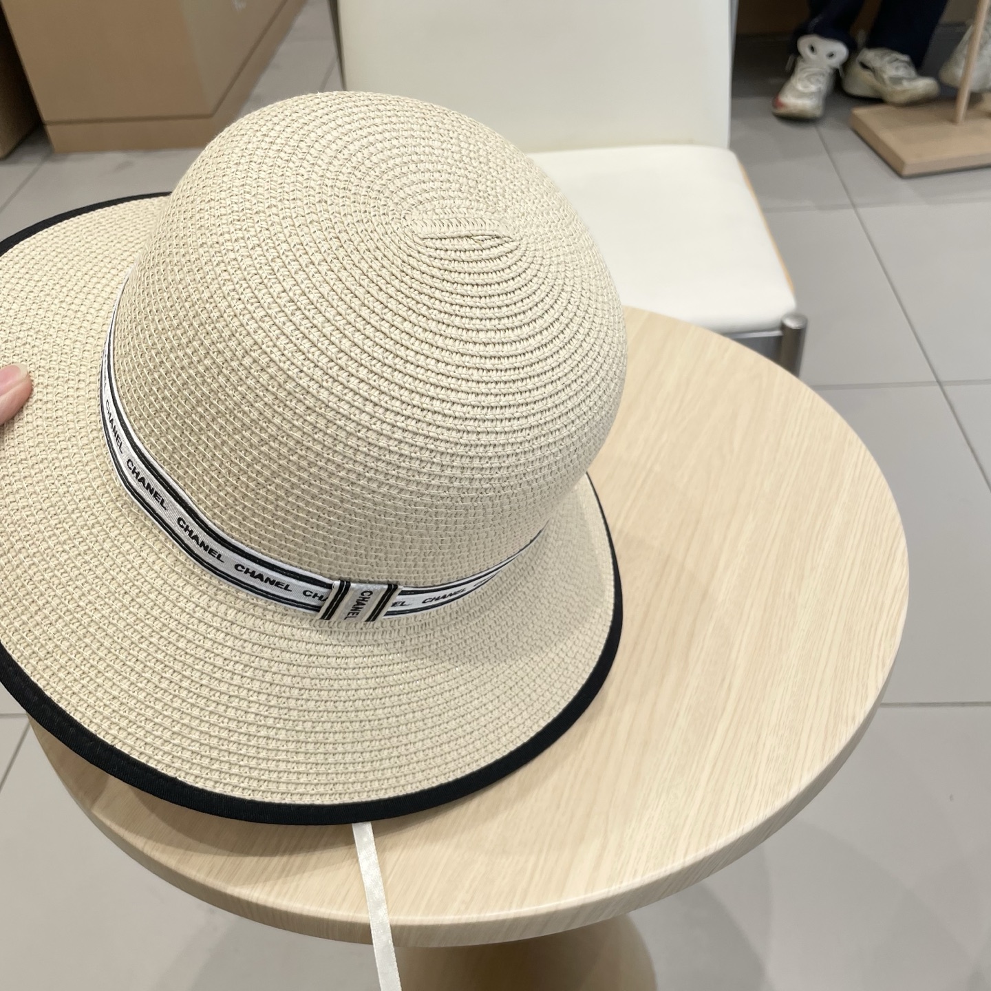  Chanel香奈儿草帽，盆帽，名媛风PP草帽，头围57cm