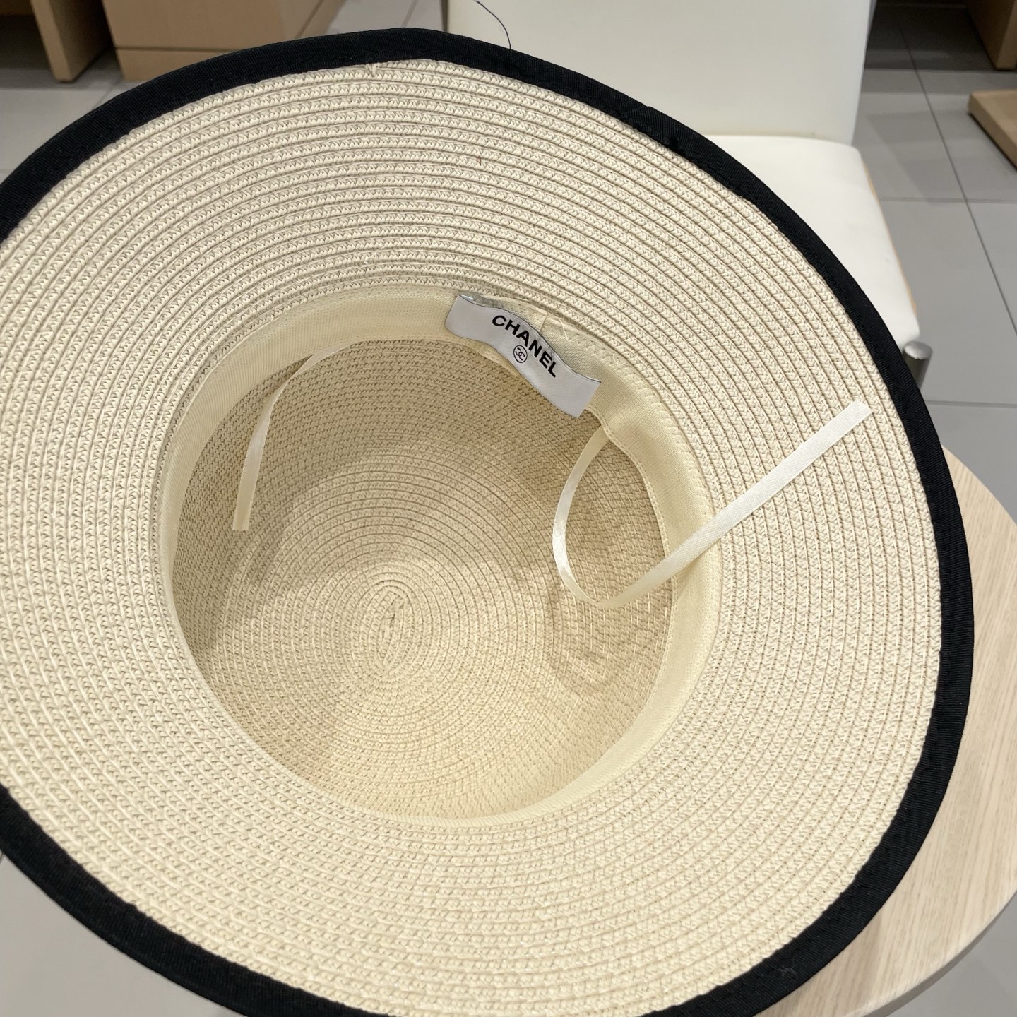  Chanel香奈儿草帽，盆帽，名媛风PP草帽，头围57cm