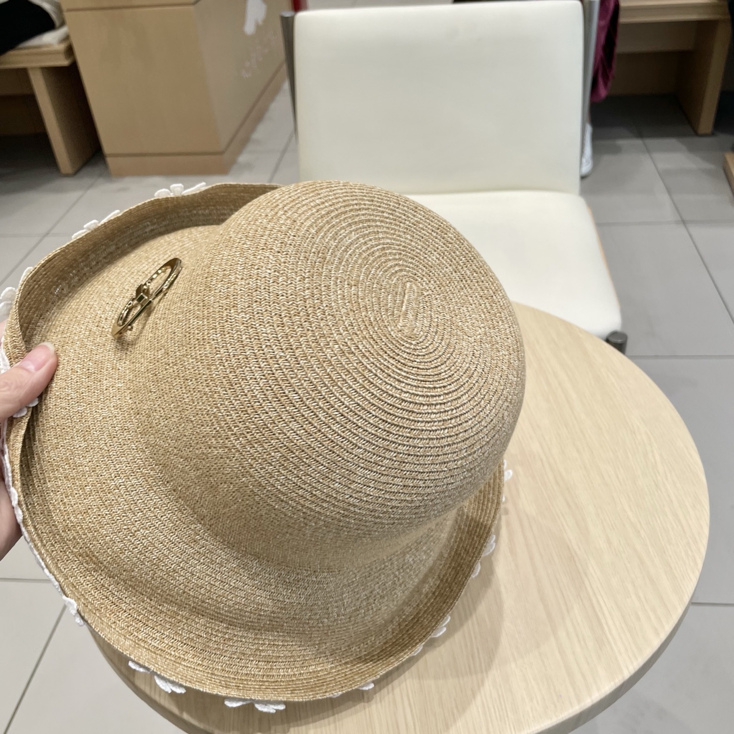  迪奥DIOR遮阳草帽2025新款拉菲草太阳帽帽檐可折叠草帽太阳帽