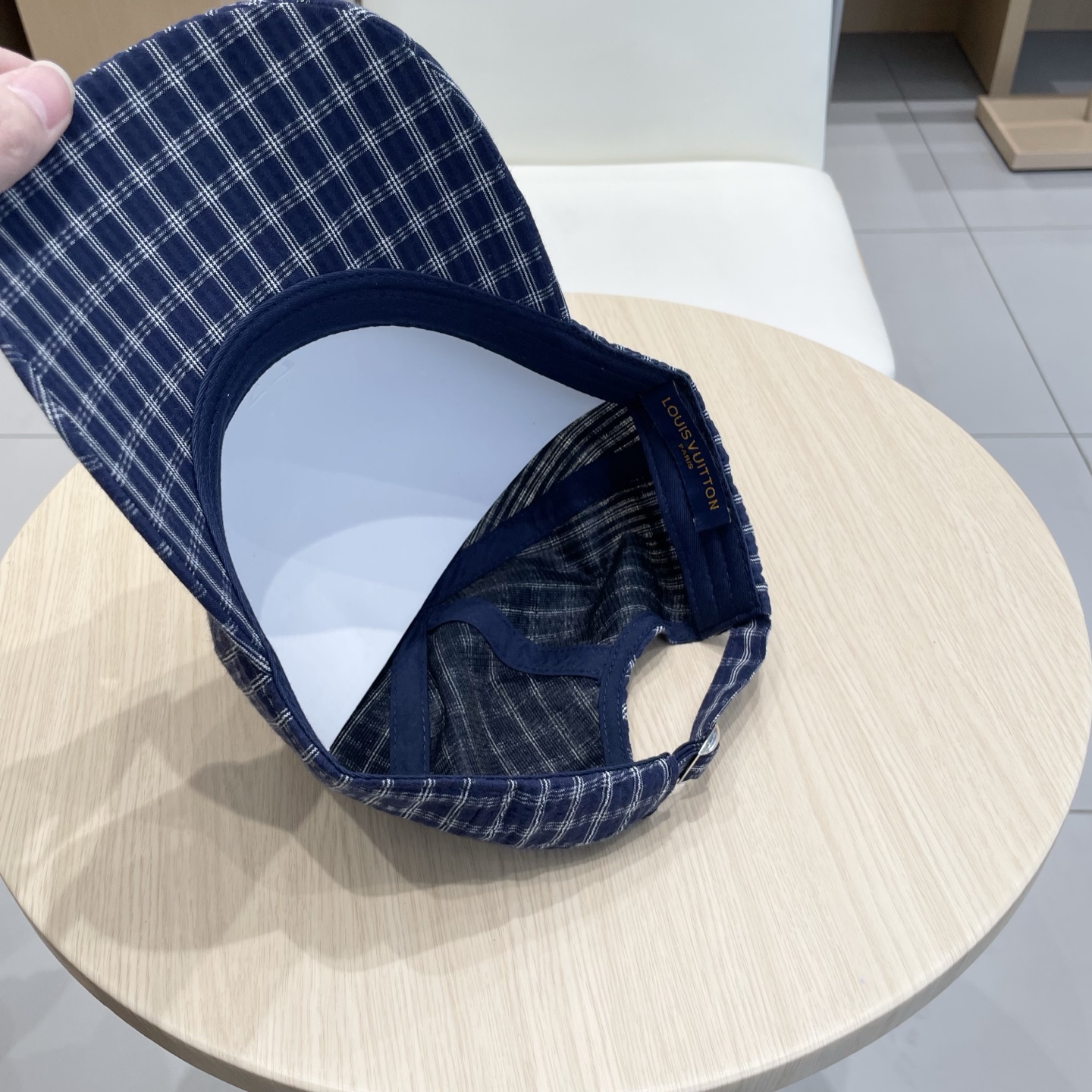  lv路易威登小格子字母刺绣棒球帽韩柏百搭藏青色休闲鸭舌帽2025春夏新款男女