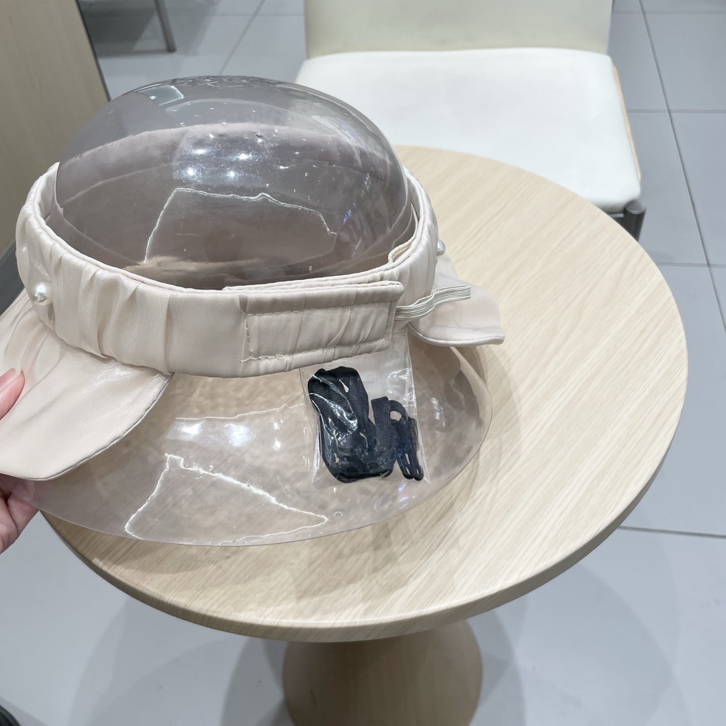 lv路易威登2025新款日系珍珠装饰大檐空顶帽女出游防紫外线遮阳贝壳帽太阳帽