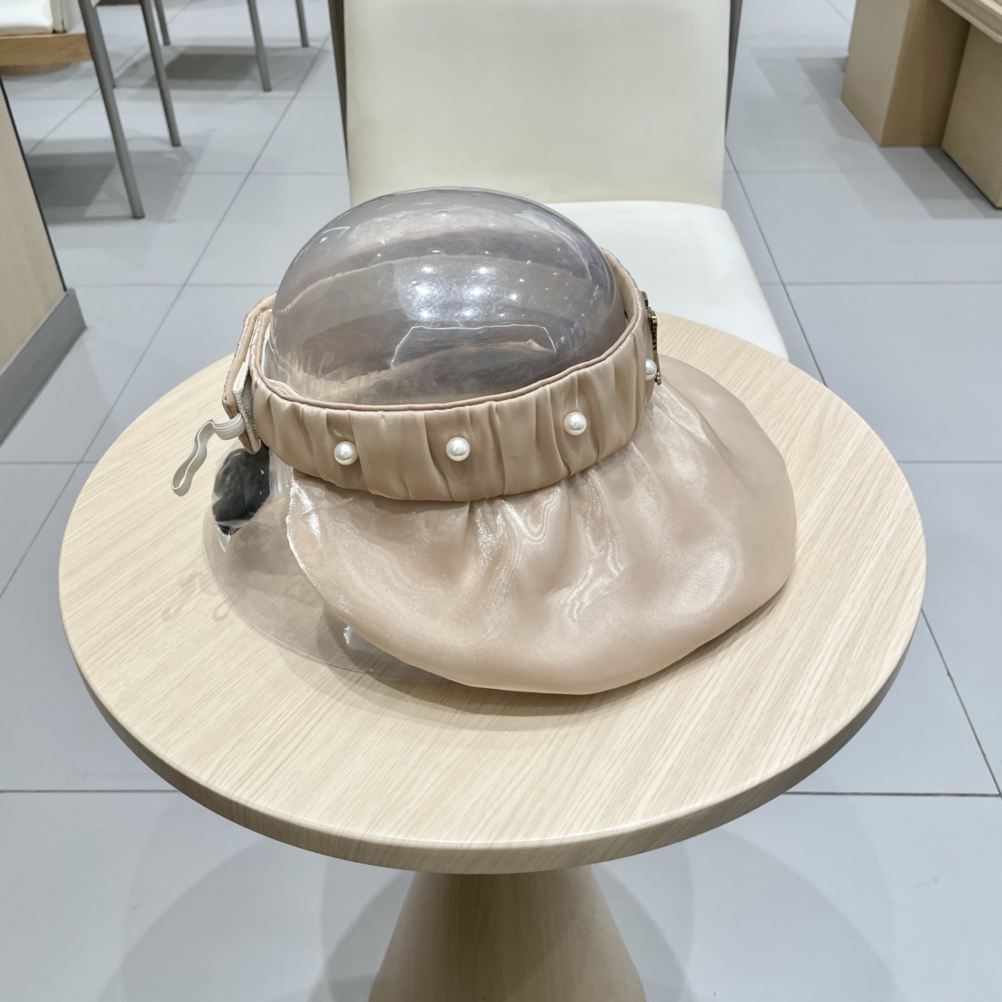 lv路易威登2025新款日系珍珠装饰大檐空顶帽女出游防紫外线遮阳贝壳帽太阳帽