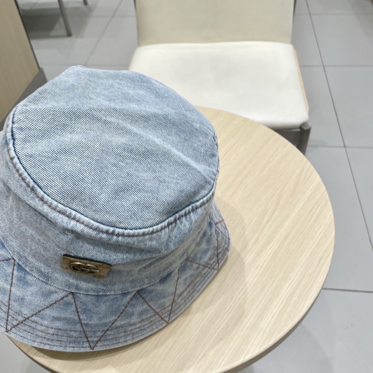  Gucci牛仔渔夫帽女春秋复古文艺水桶帽子显脸小百搭遮阳防晒素颜盆帽潮