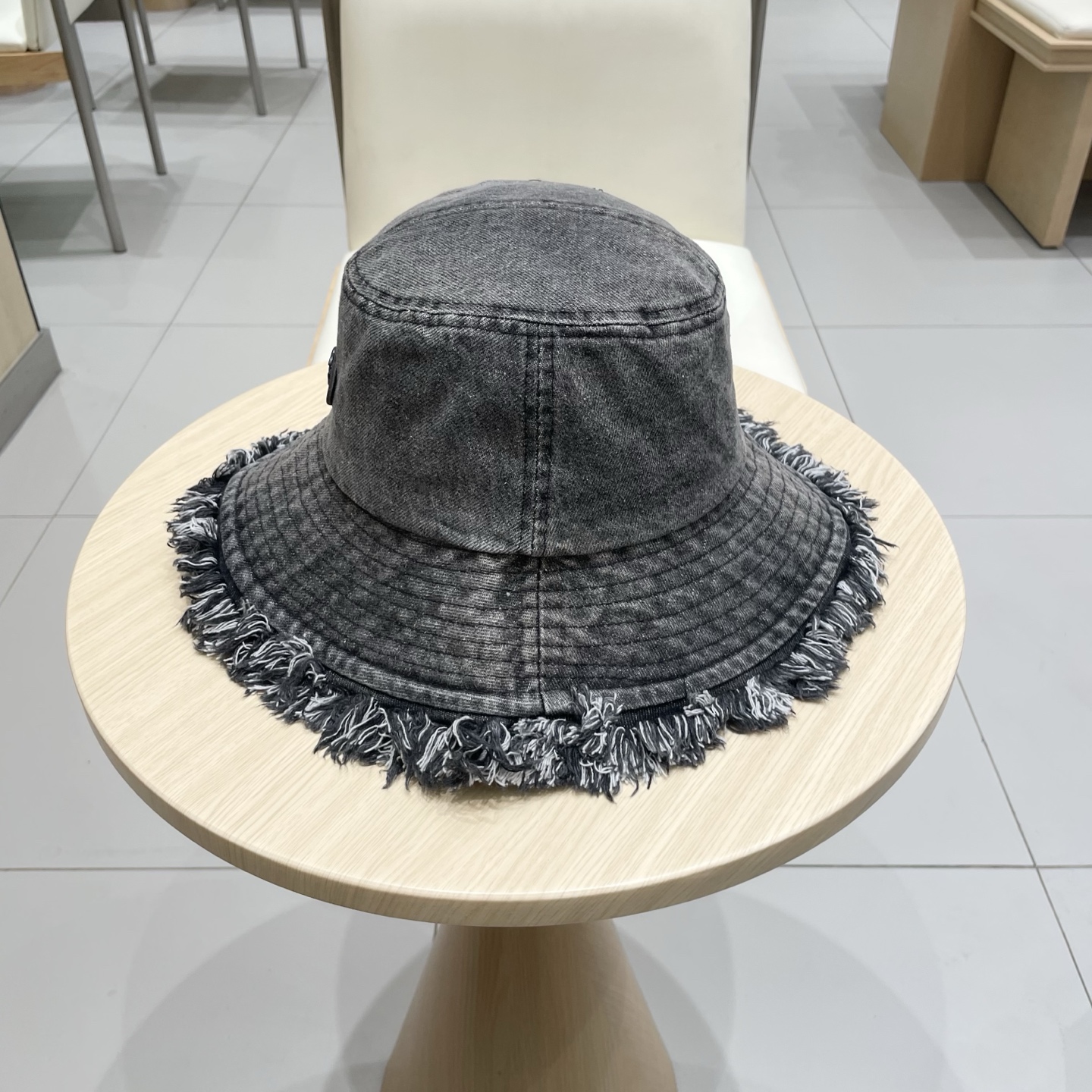 Gucci日系复古牛仔渔夫帽子女夏大头围水桶盆帽做旧遮阳防晒显脸小帽子