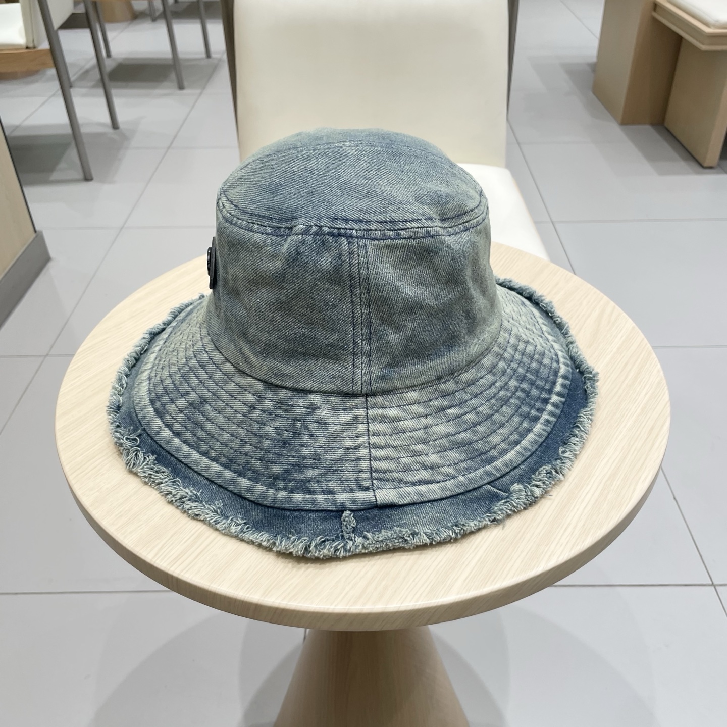 Gucci日系复古牛仔渔夫帽子女夏大头围水桶盆帽做旧遮阳防晒显脸小帽子