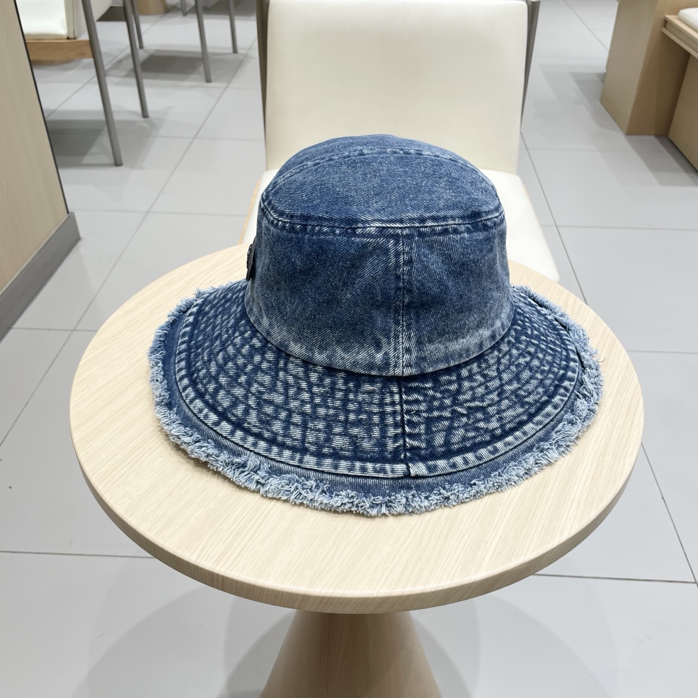 Gucci日系复古牛仔渔夫帽子女夏大头围水桶盆帽做旧遮阳防晒显脸小帽子