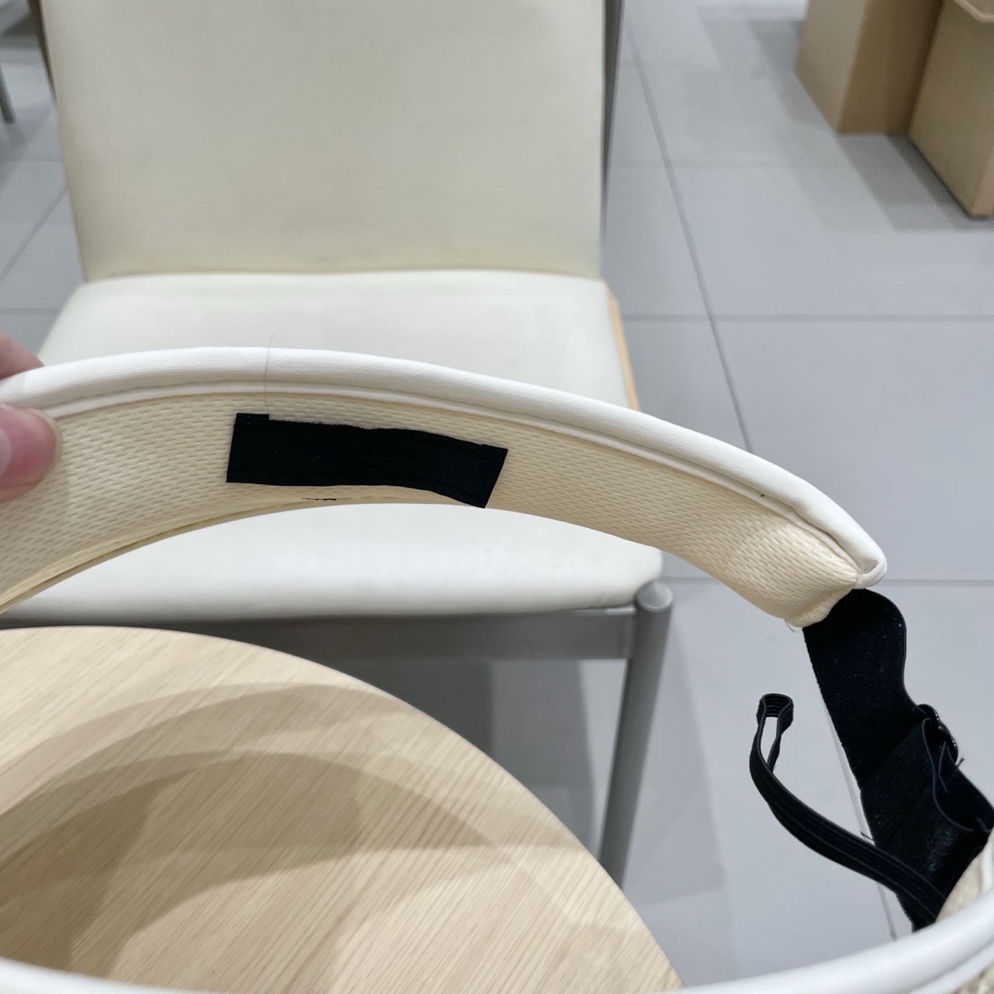 普拉达Prada夏季草编黑胶空顶帽女韩系大檐户外出游防晒遮阳帽遮脸可折叠帽子