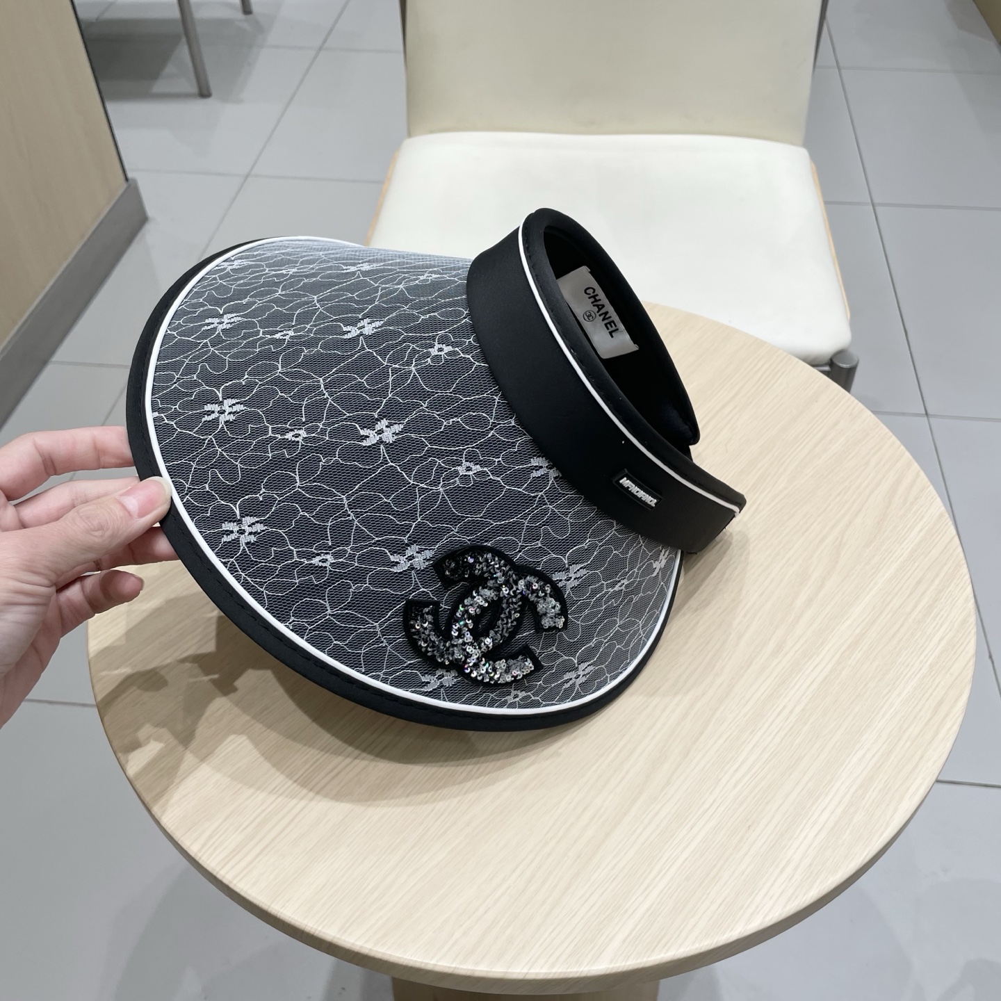  Chanel 遮阳帽子女夏季时尚宽帽檐防晒空顶帽韩版UV大檐防紫外线太阳帽潮