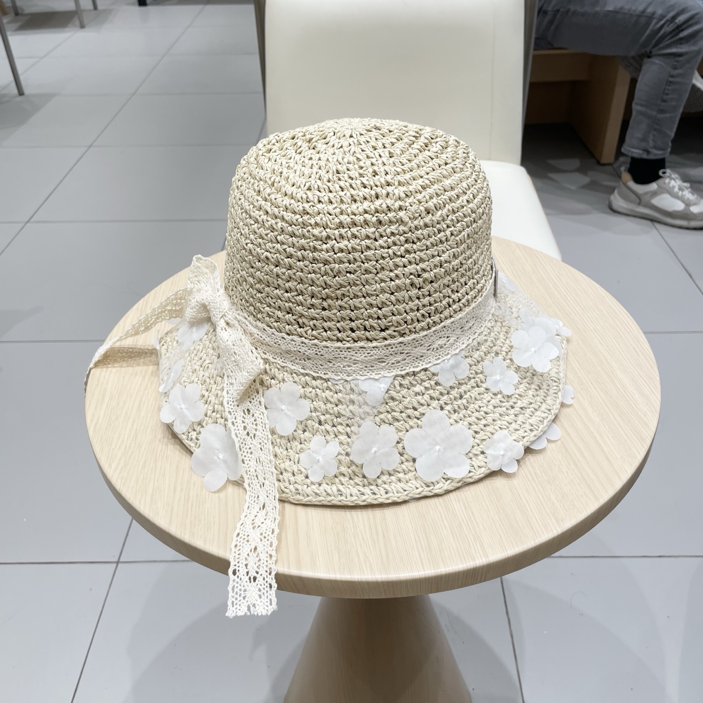 Dior迪奥草帽2025新款网纱立体小花蝴蝶结草帽女夏出游防晒太阳遮阳帽子