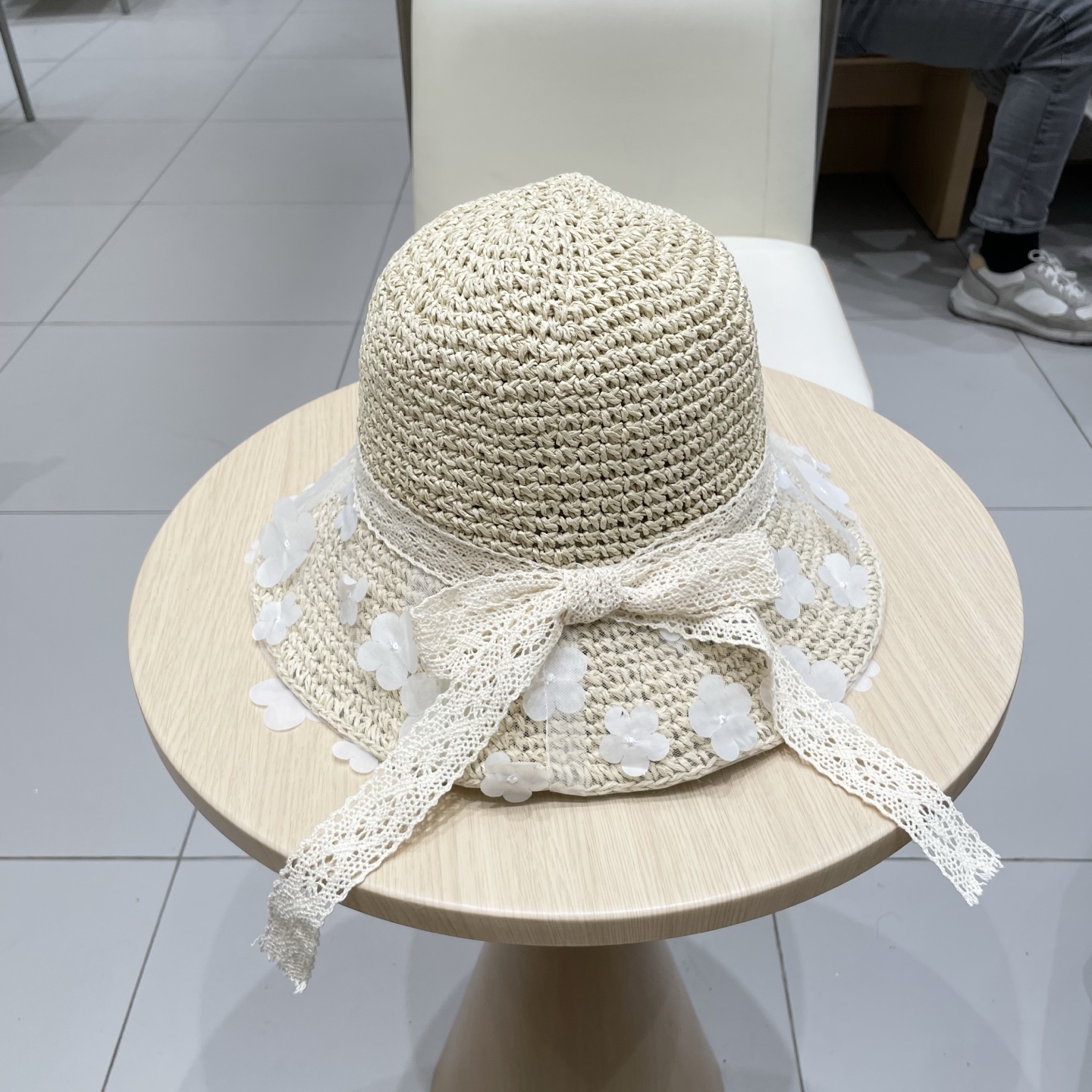 Dior迪奥草帽2025新款网纱立体小花蝴蝶结草帽女夏出游防晒太阳遮阳帽子