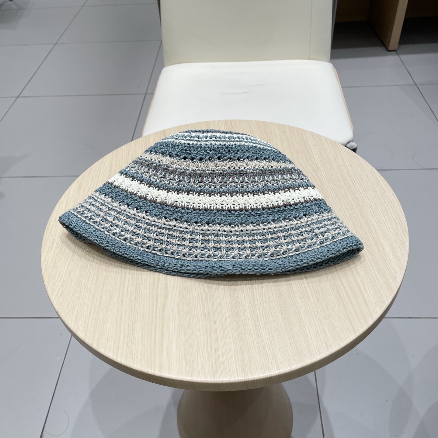 Dior迪奥水桶帽女春夏季2025新款针织镂空撞色条纹渔夫帽子户外百搭遮阳帽