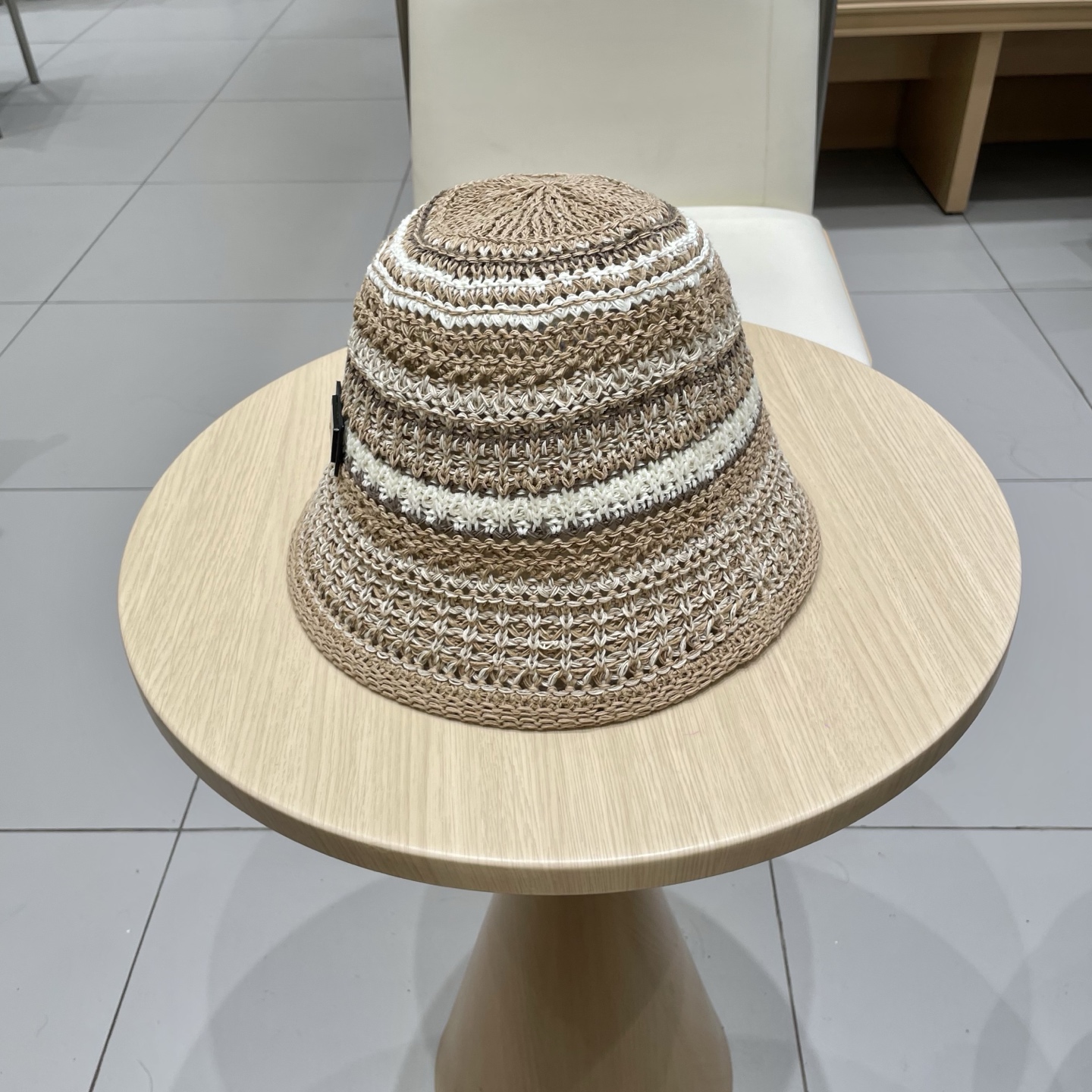 Dior迪奥水桶帽女春夏季2025新款针织镂空撞色条纹渔夫帽子户外百搭遮阳帽