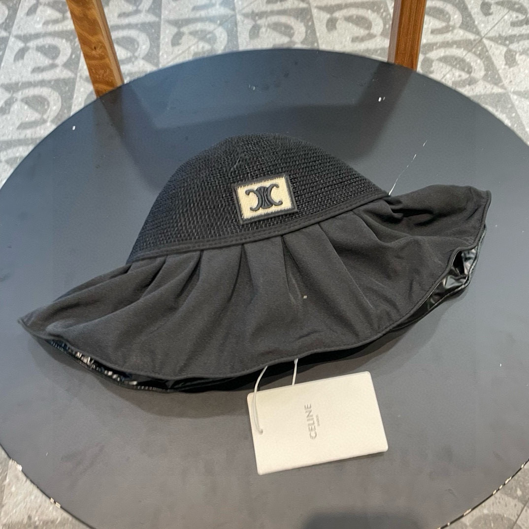celien塞琳夏季新款韩版户外出游防晒太阳帽大帽檐遮脸渔夫帽夏天遮阳帽