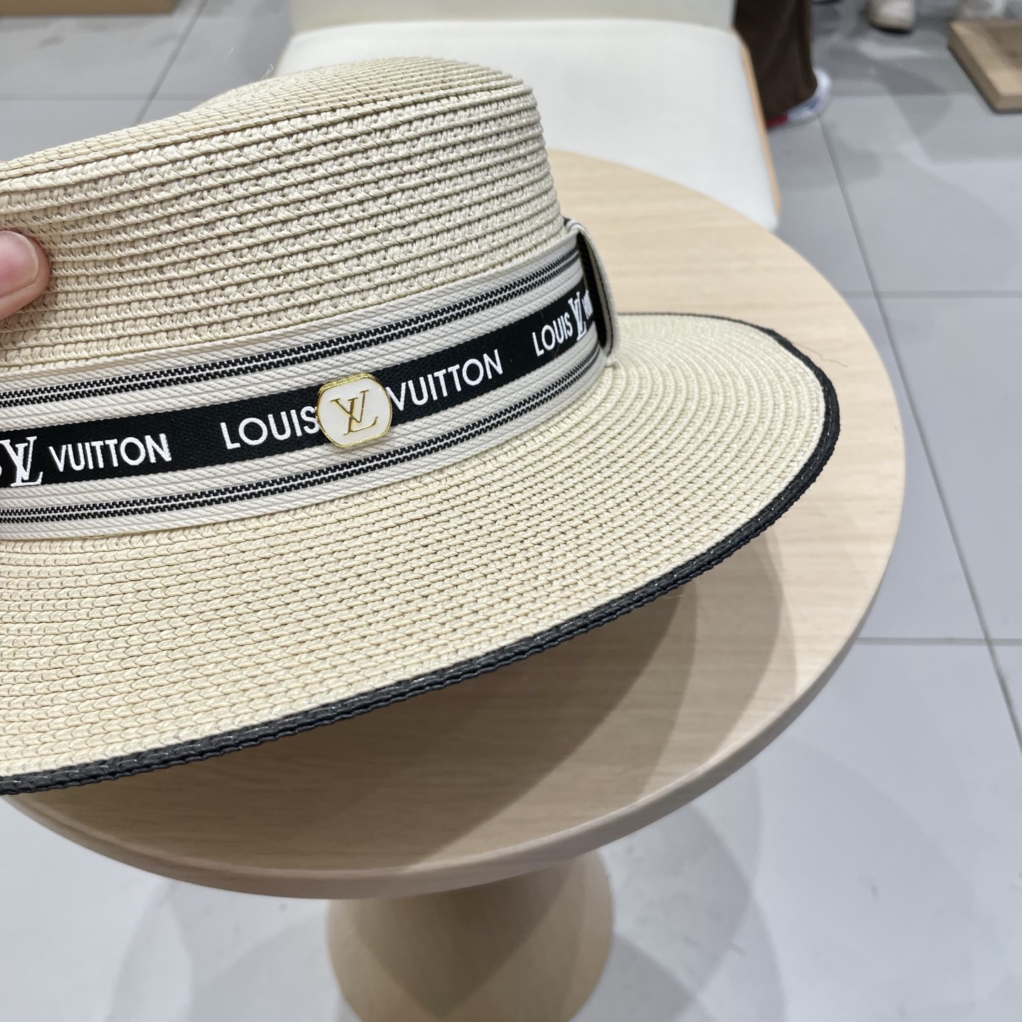 LV路易威登新款草帽，平顶礼帽，头围57cm
